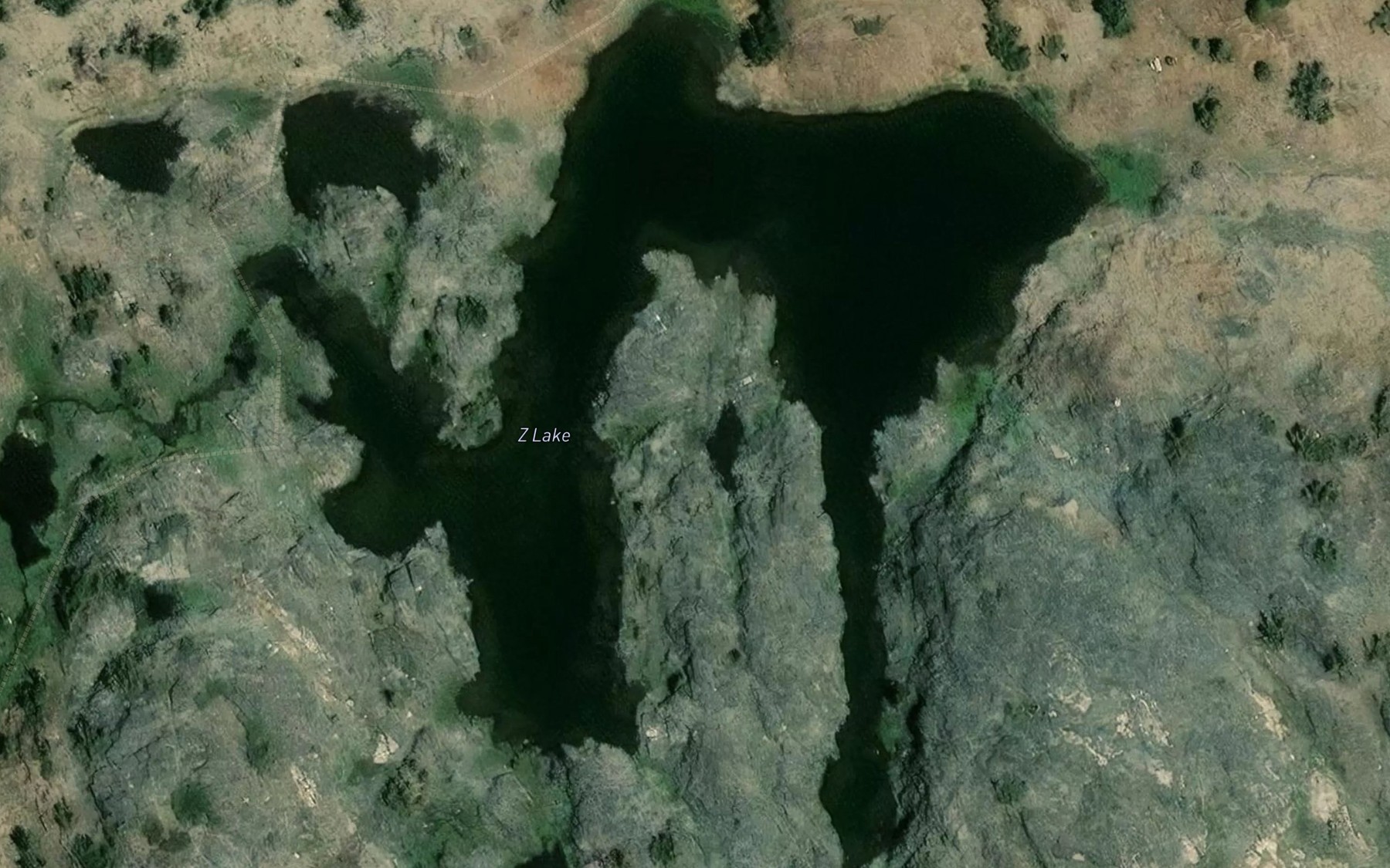 Satellite map of the Z Lake