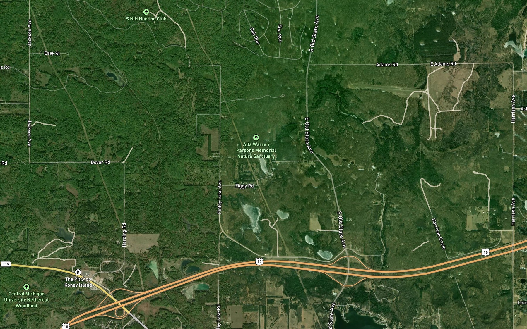 Satellite map of the Furgeson Lake