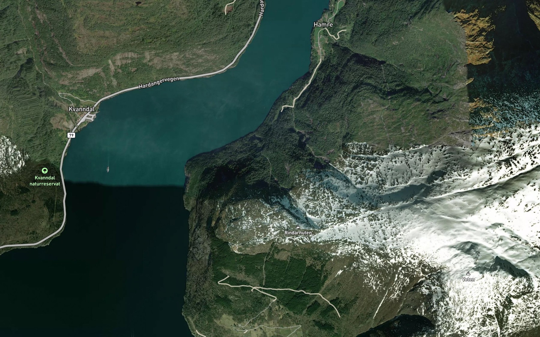 Satellite map of the Teigabekken
