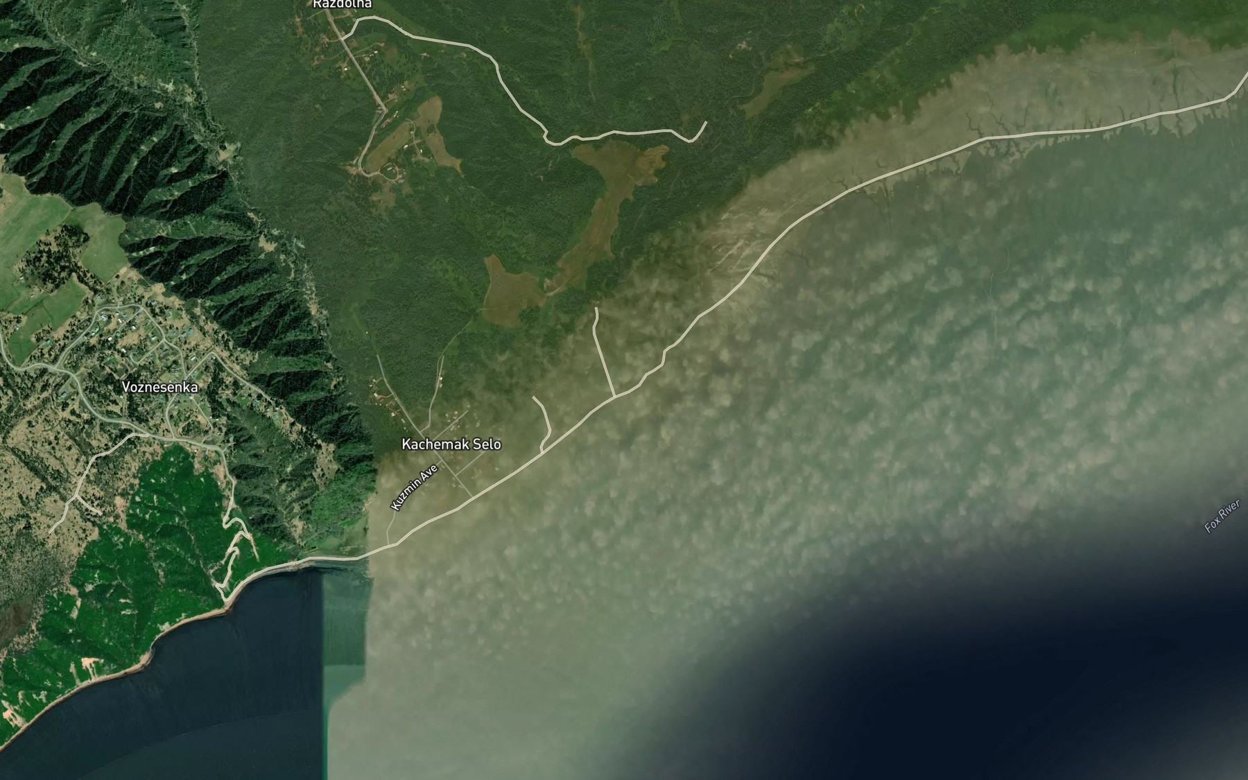 Satellite map of the Fox Creek
