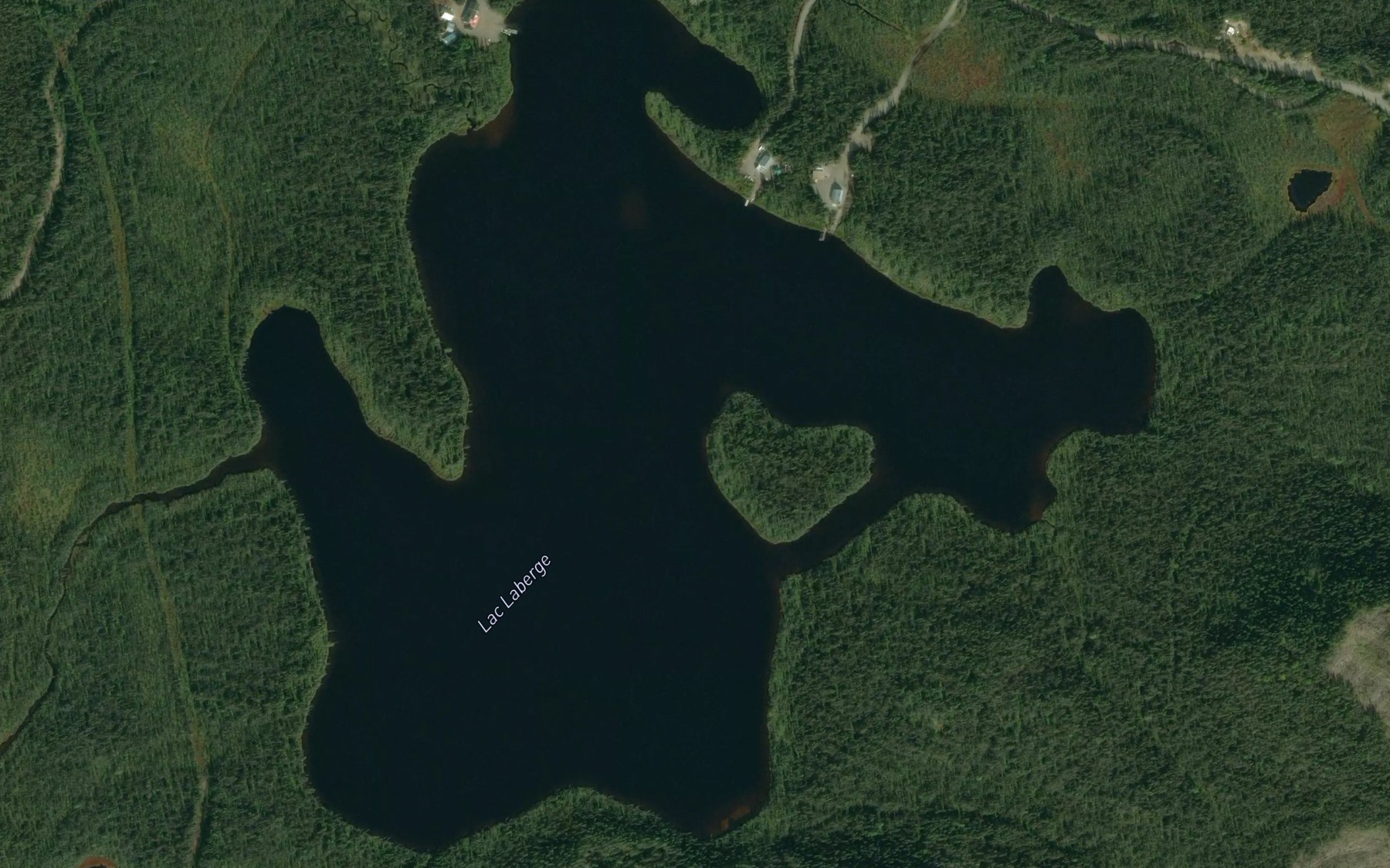 Satellite map of the Lac Laberge