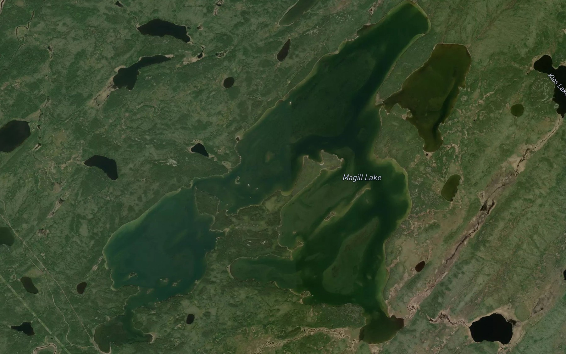 Satellite map of the Magill Lake