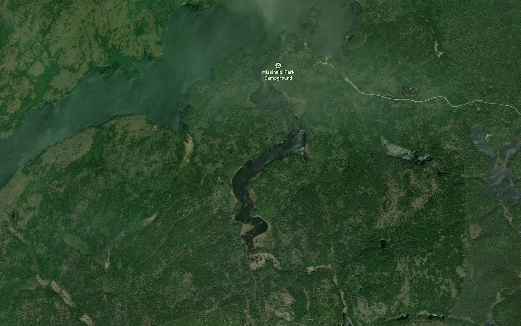 Satellite map of the Snake Arm Bay