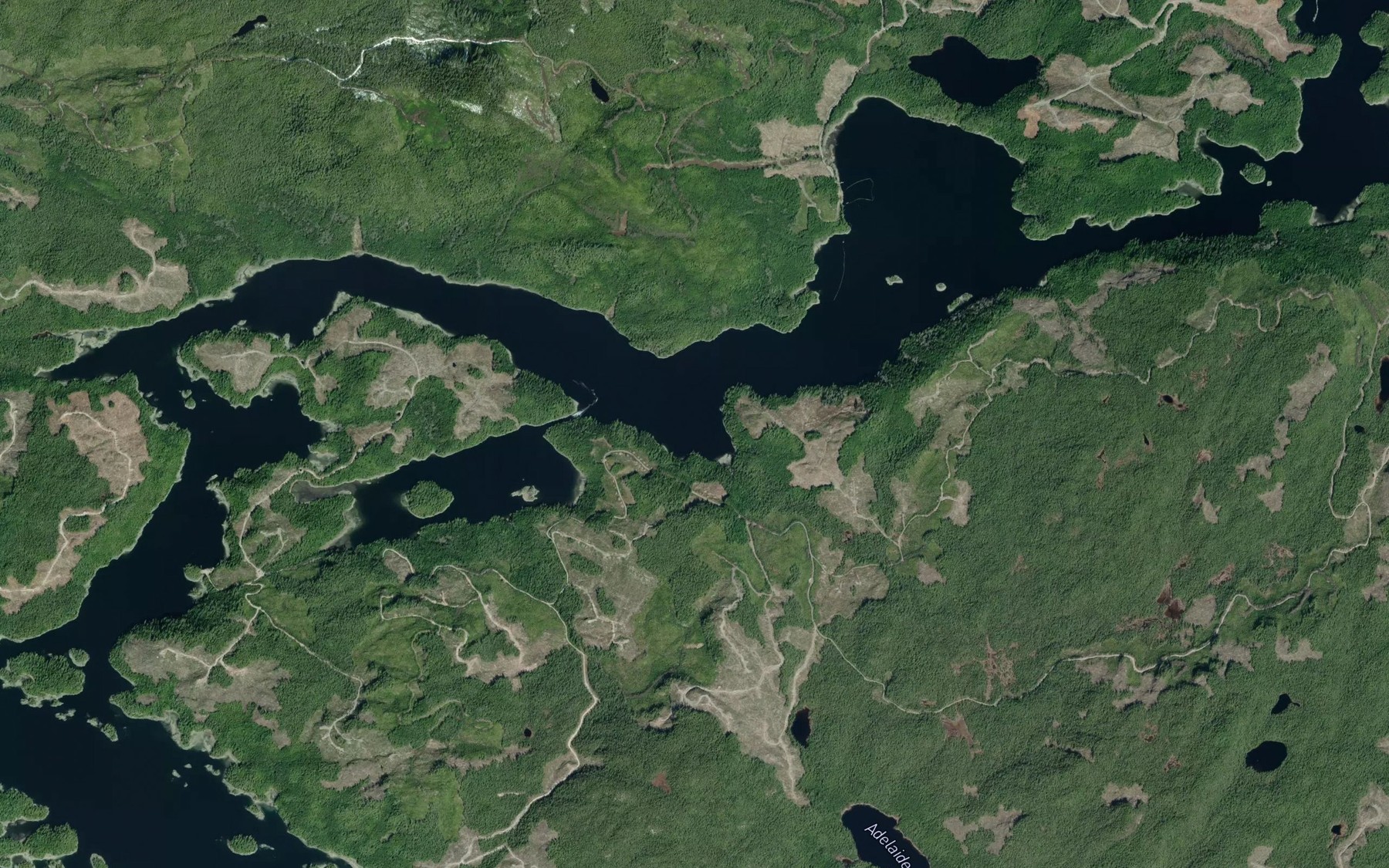 Satellite map of the Hand Bay