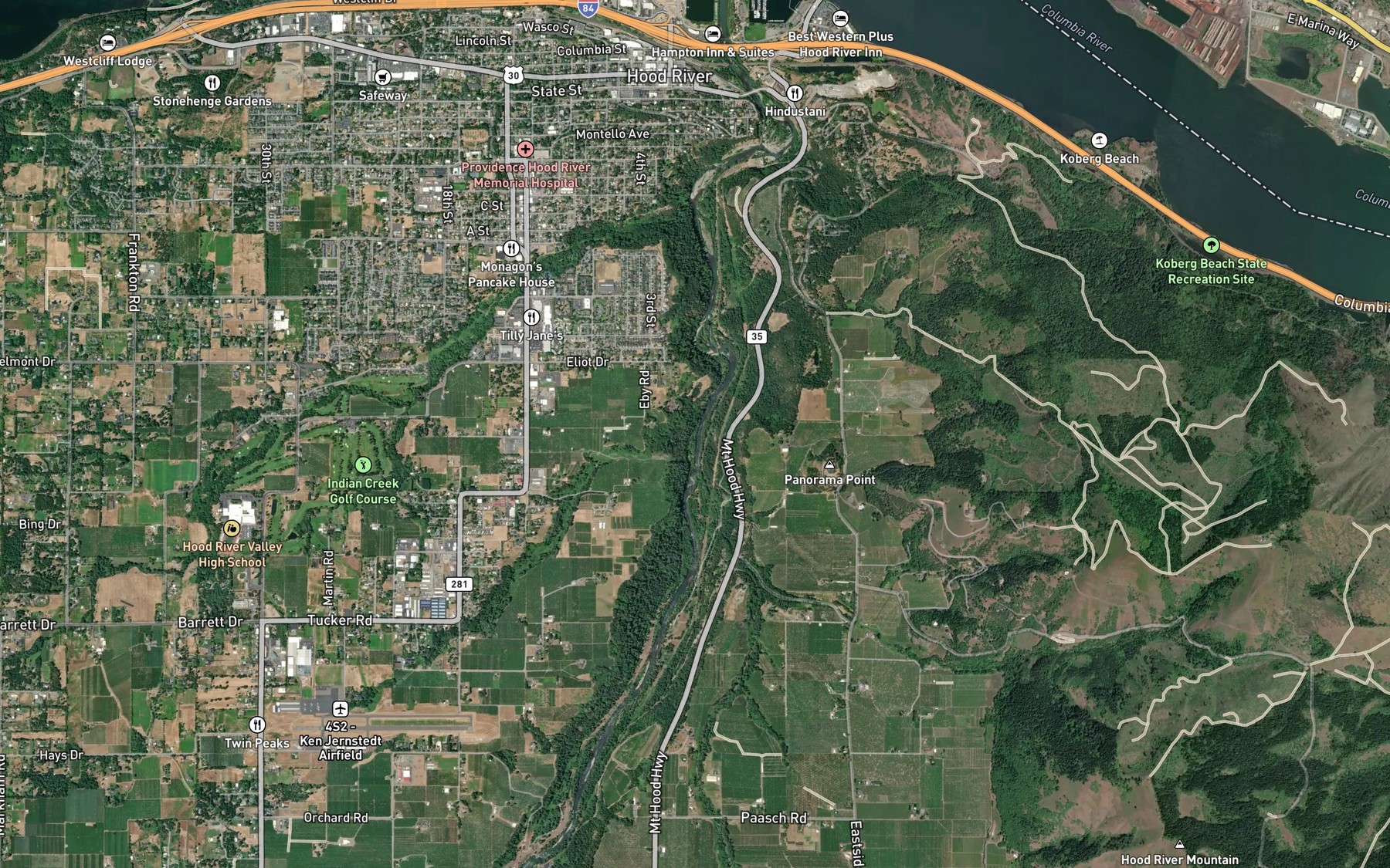 Satellite map of the Cedar Creek
