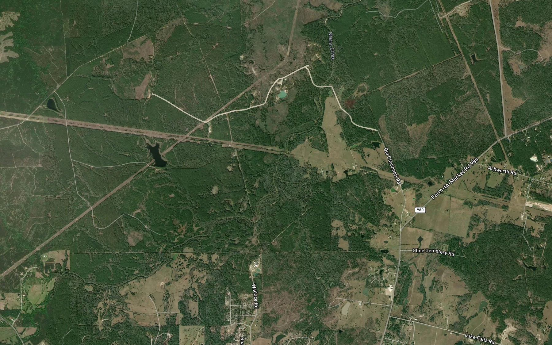 Satellite map of the Baldwin Creek