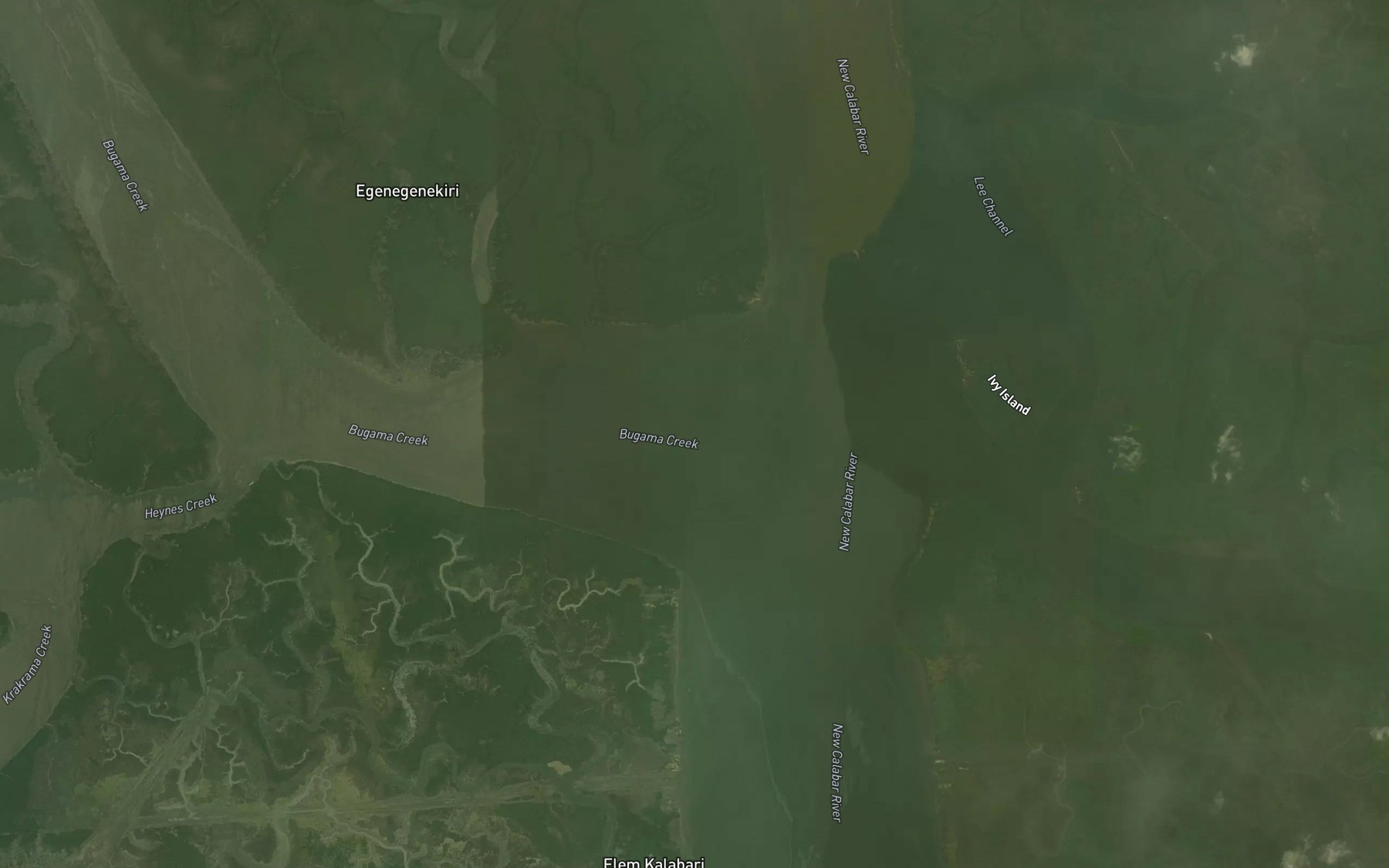 Satellite map of the Bugama Creek