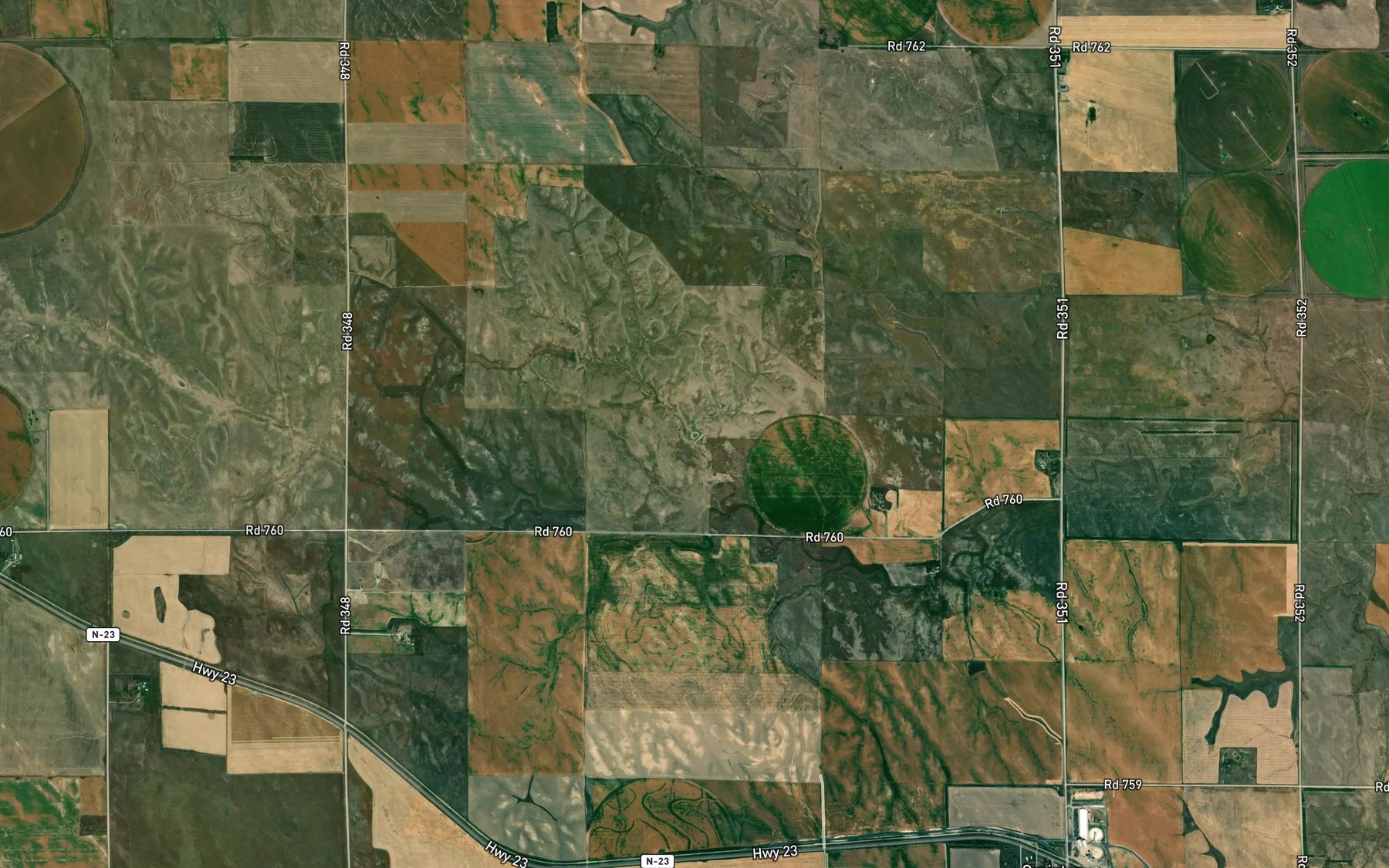 Satellite map of the Harms Reservoir