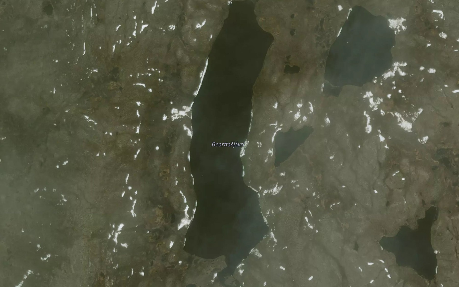Satellite map of the Bearttasjavri