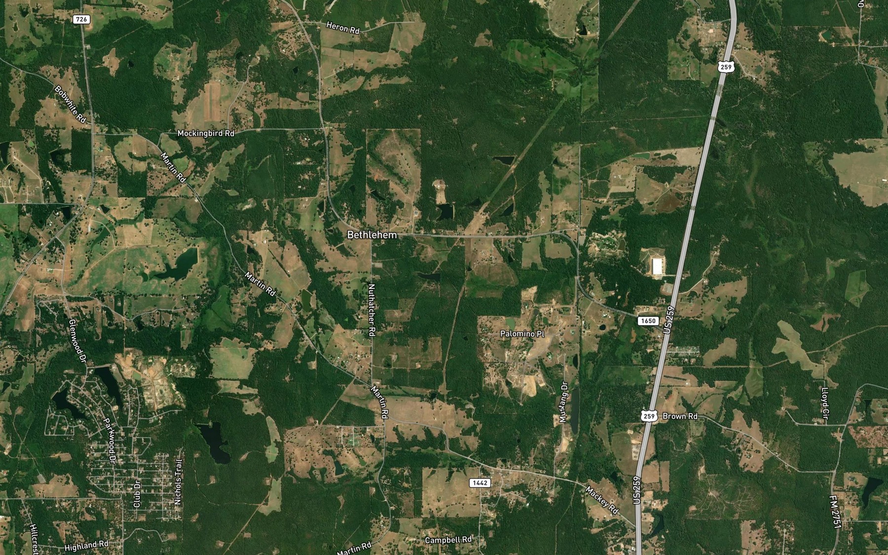 Satellite map of the Lester Lake