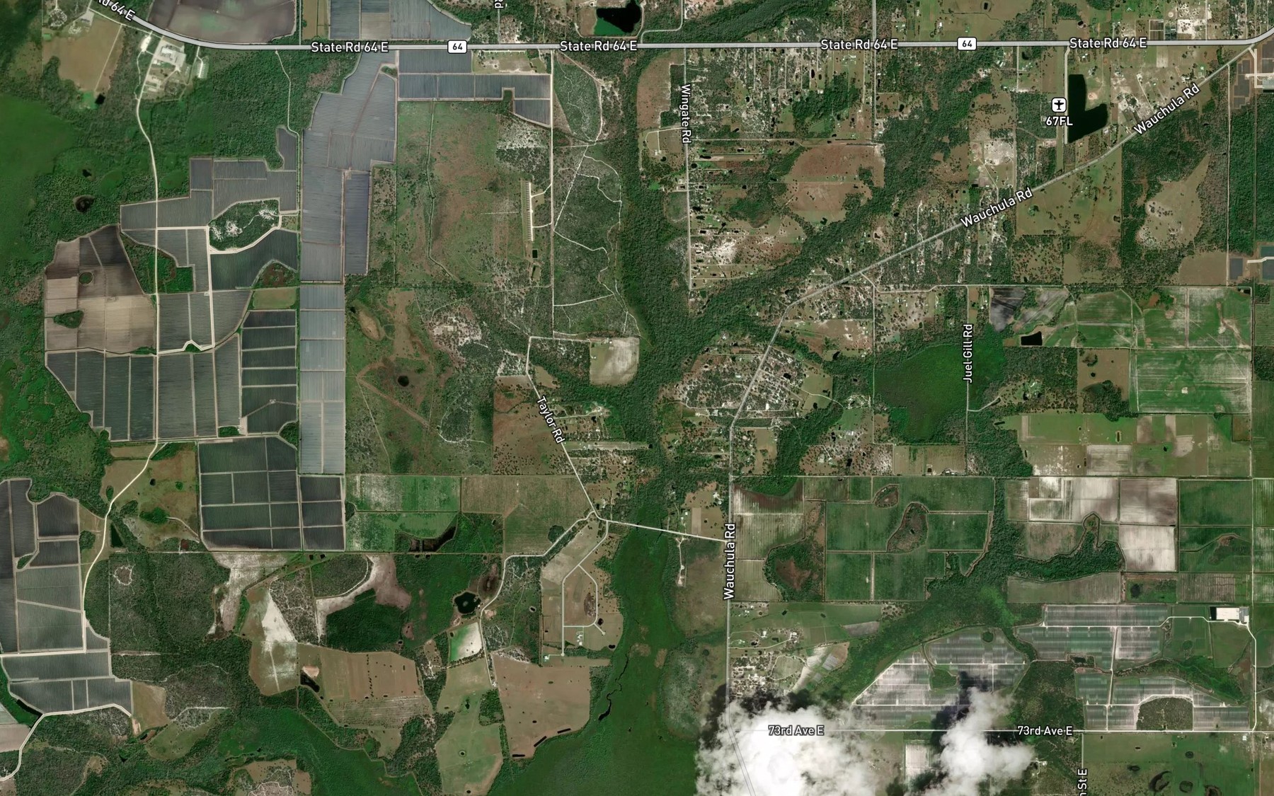 Satellite map of the Taylor Creek