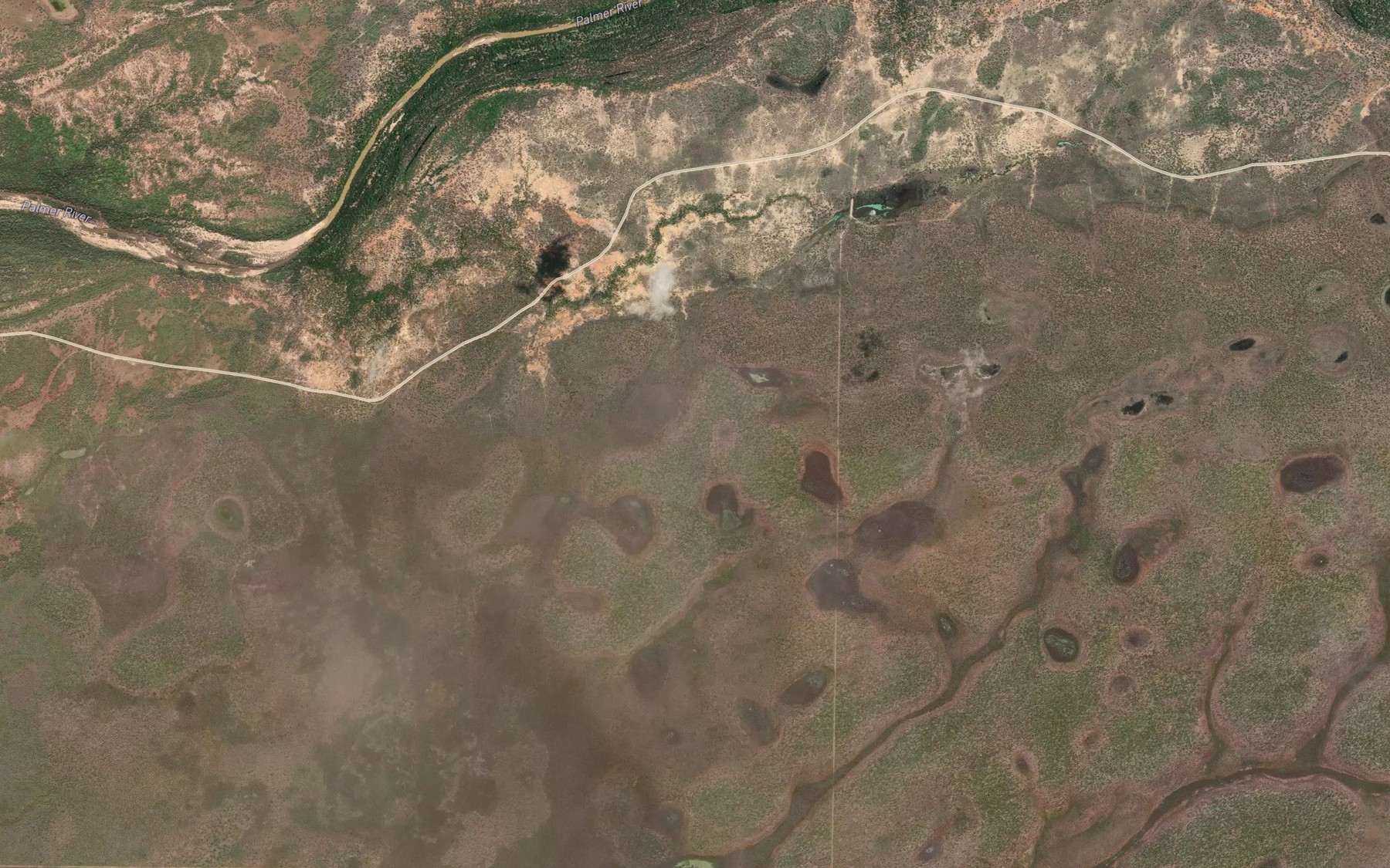 Satellite map of the Double Barrel Lagoon