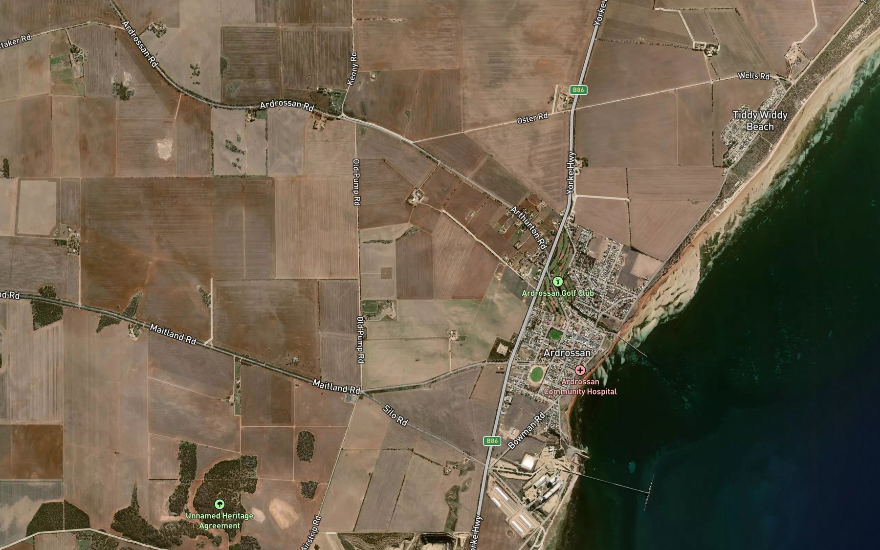 Satellite map of the Clay Gully Reservoir