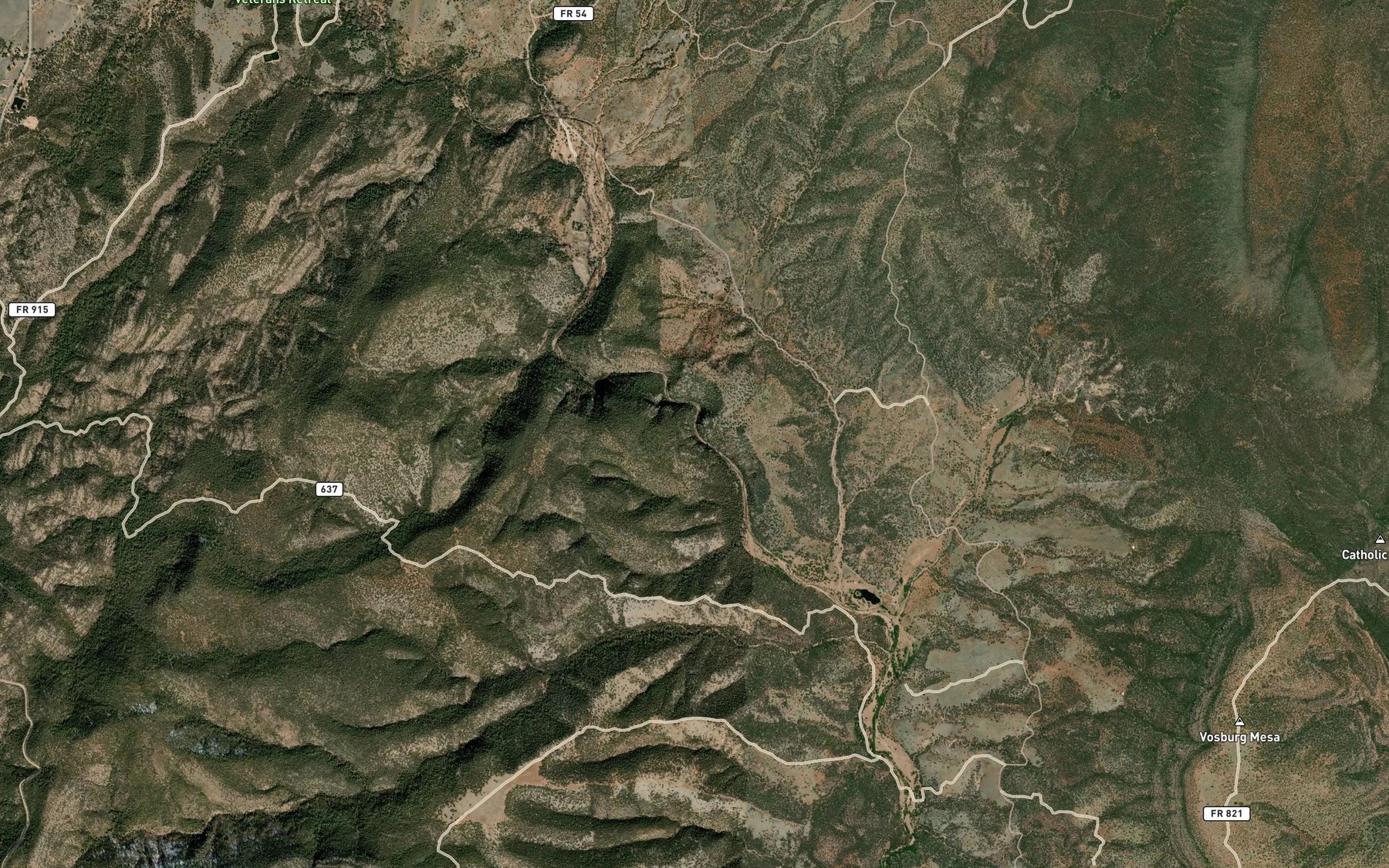 Satellite map of the Box Spring