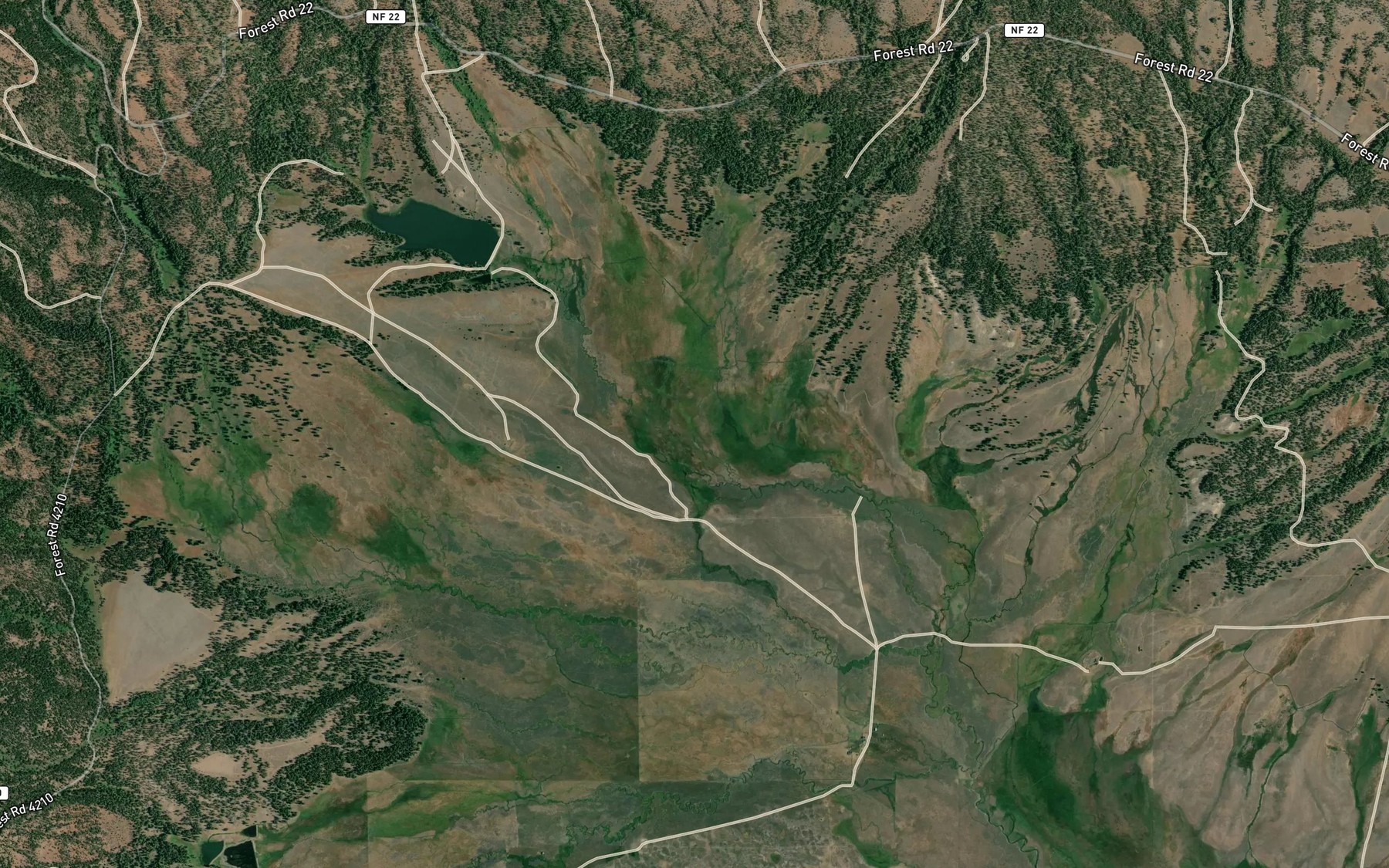 Satellite map of the Stump Creek