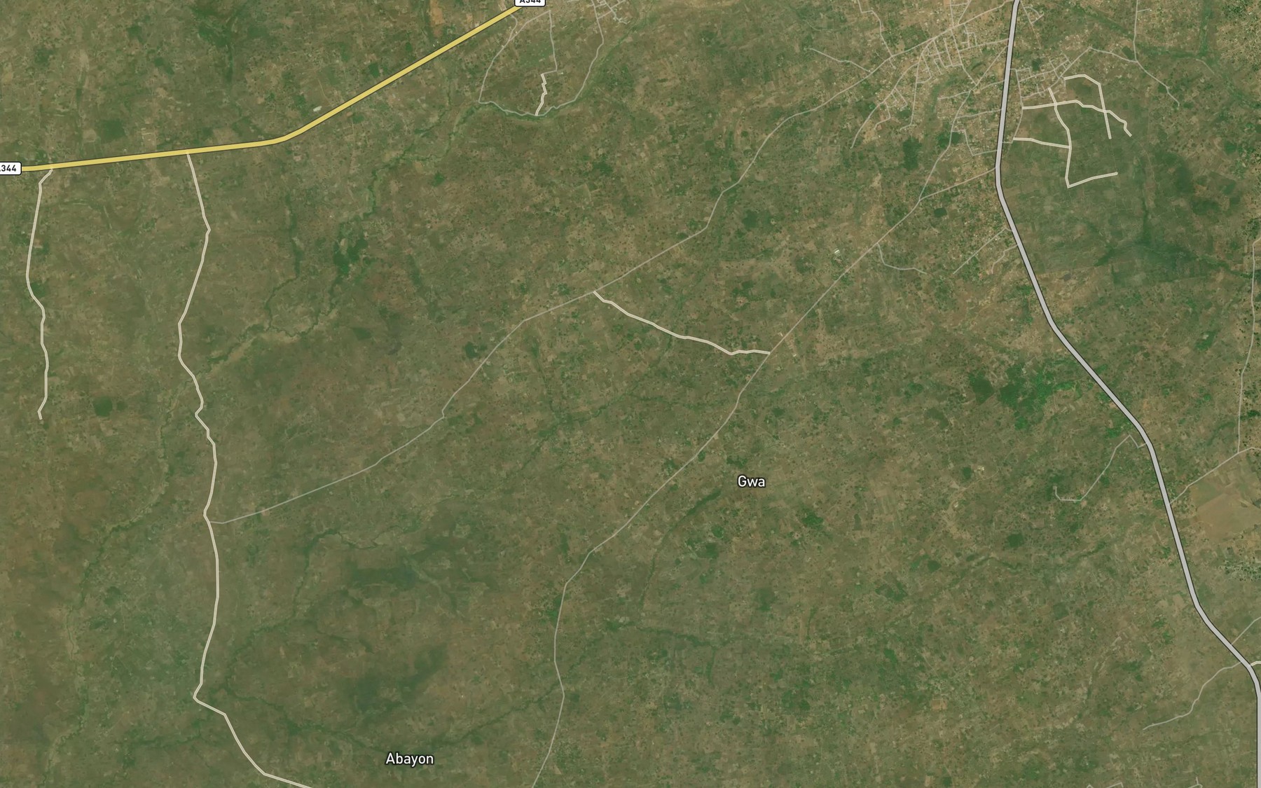 Satellite map of the River Amelangu