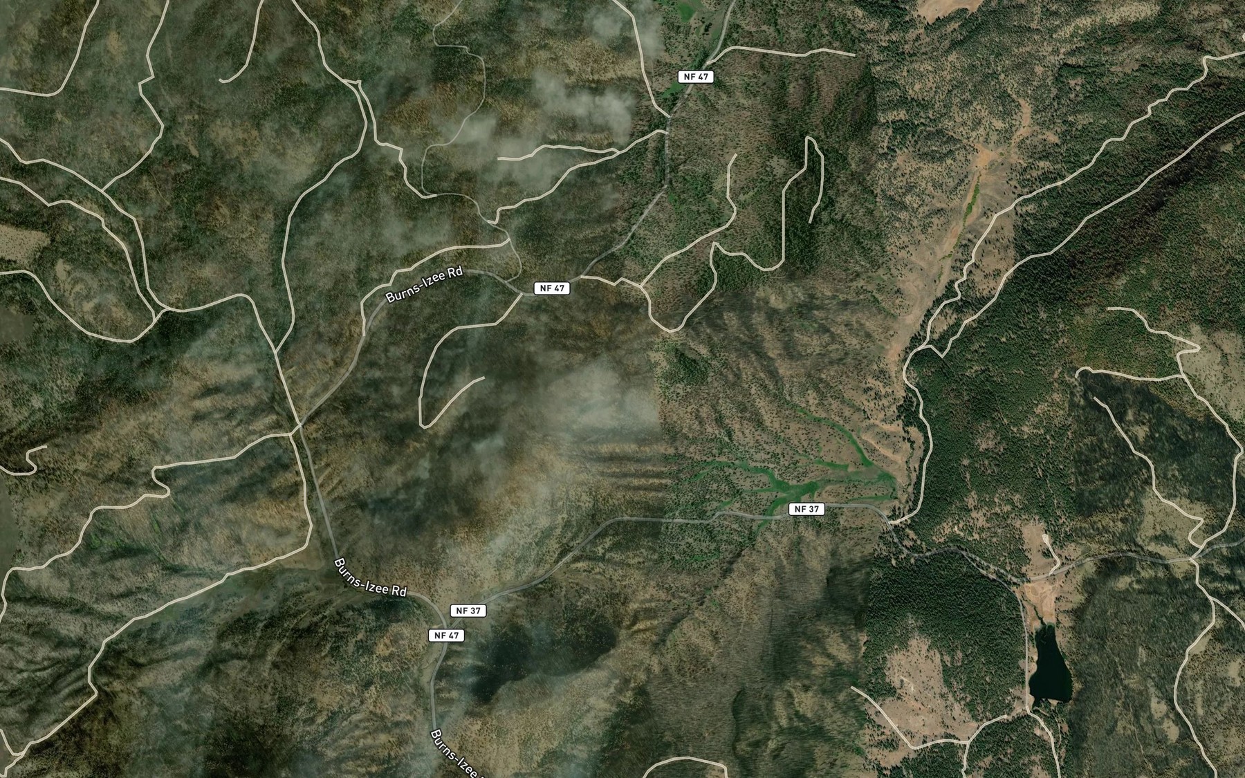 Satellite map of the Divide Reservoir