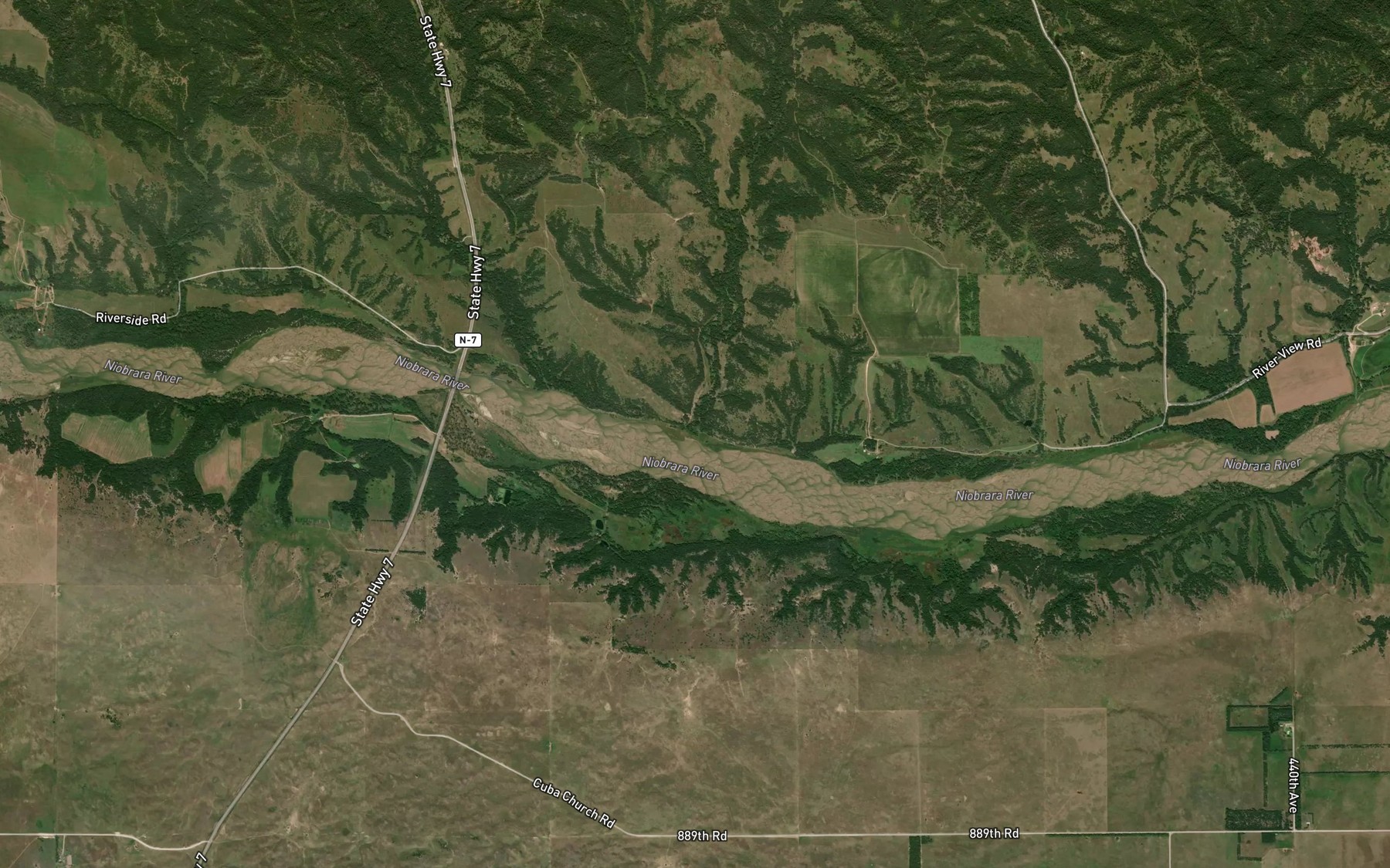 Satellite map of the Prosser Creek