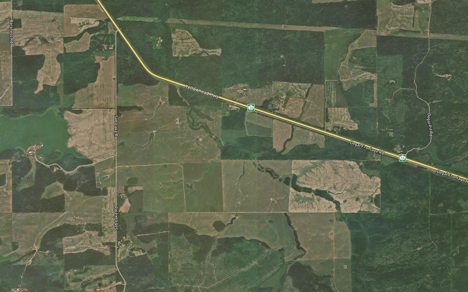 Satellite map of the Tultsau Creek