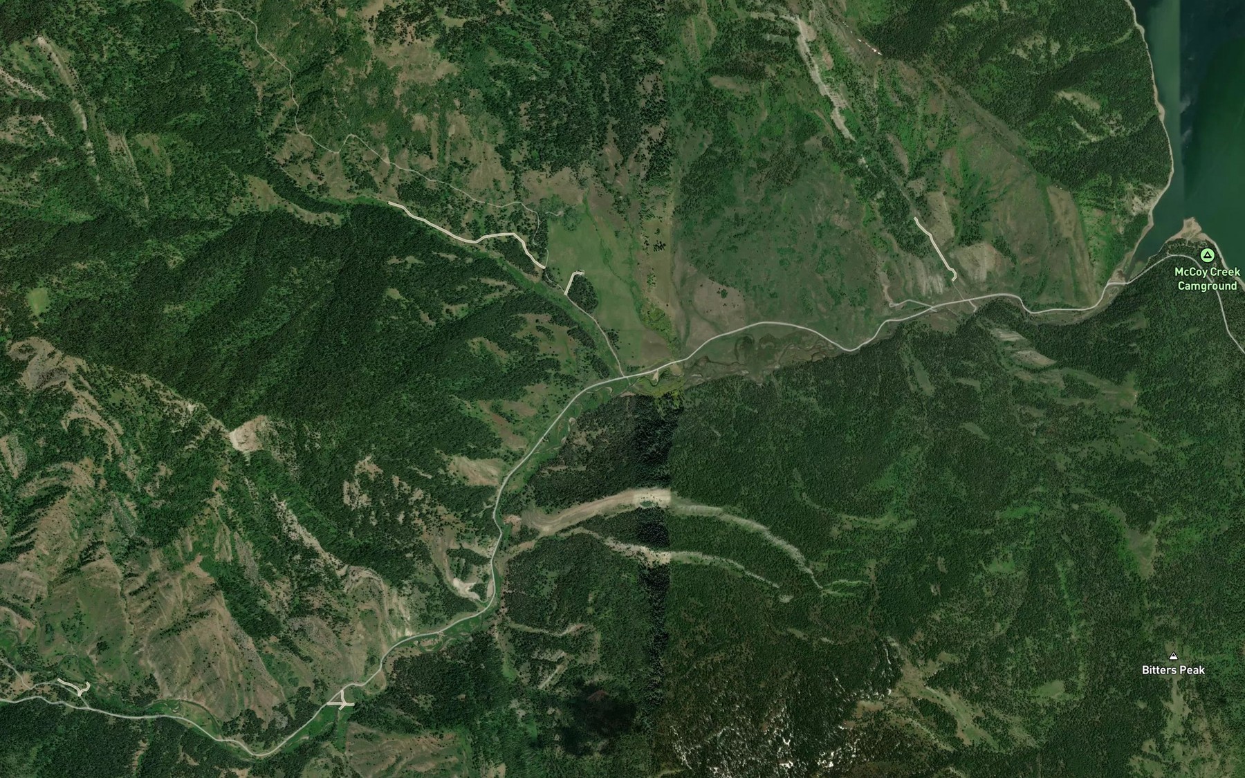 Satellite map of the Jensen Creek