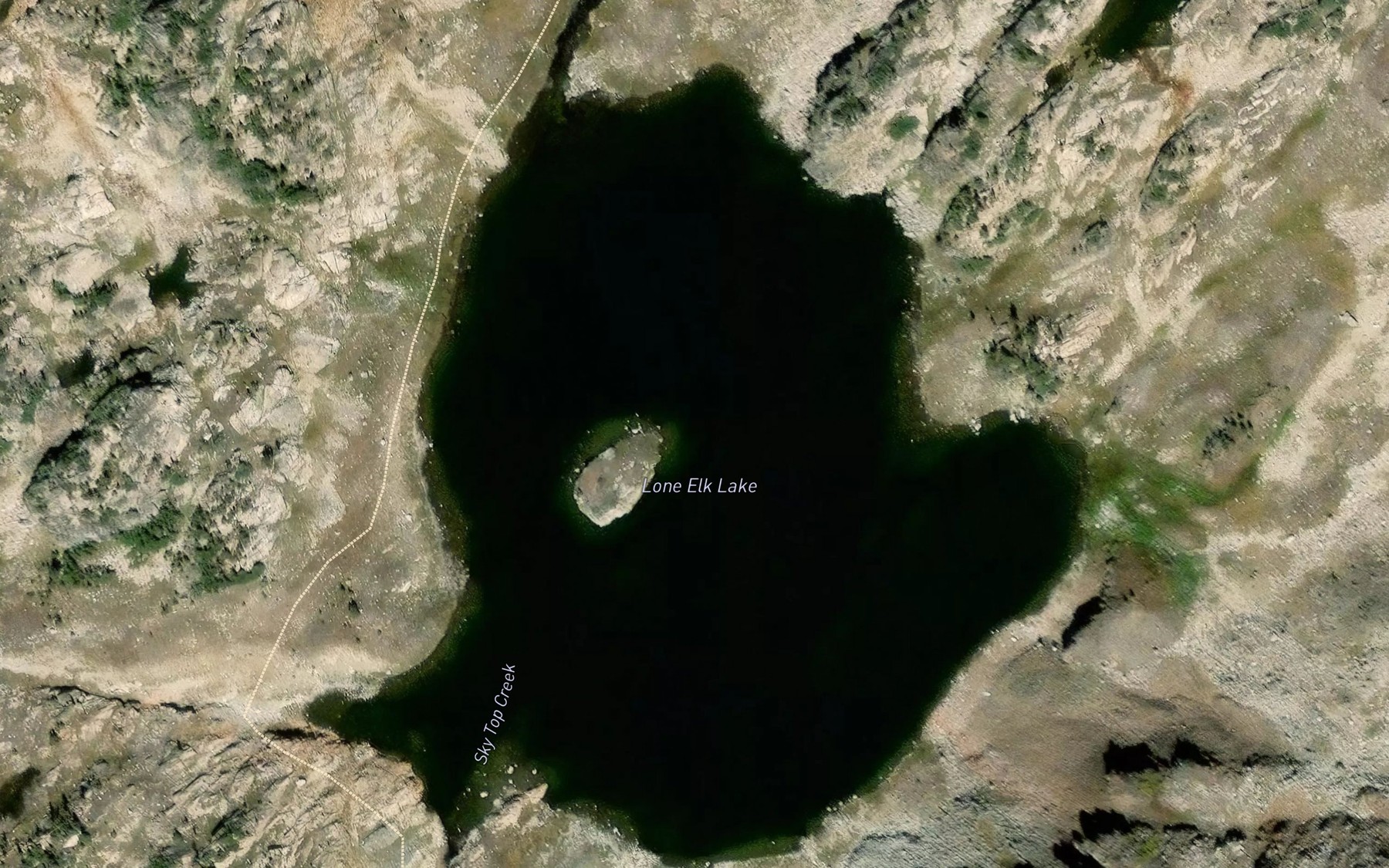 Satellite map of the Lone Elk Lake
