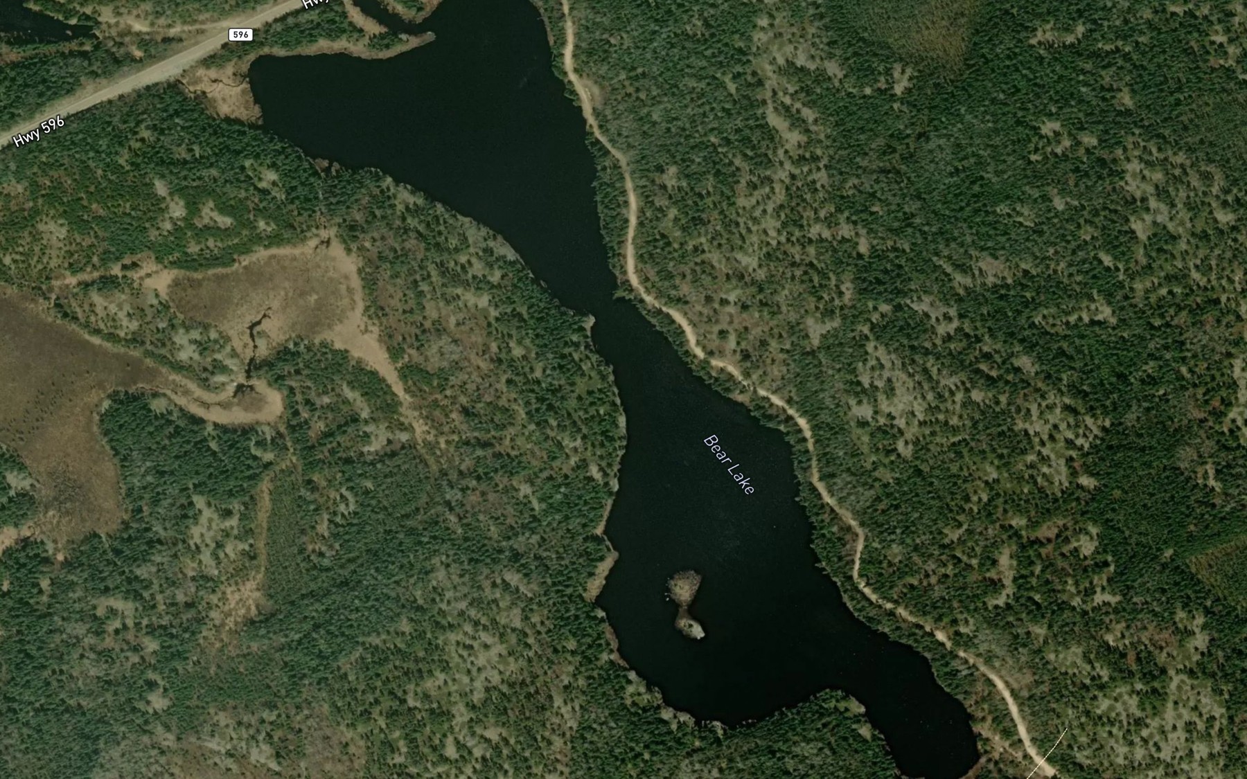 Satellite map of the Bear Lake