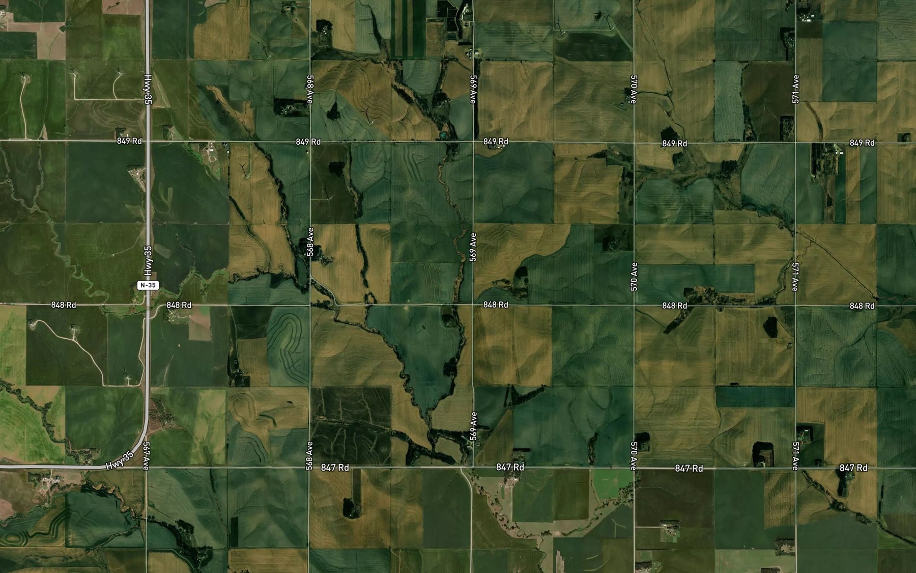 Satellite map of the Dangberg Reservoir