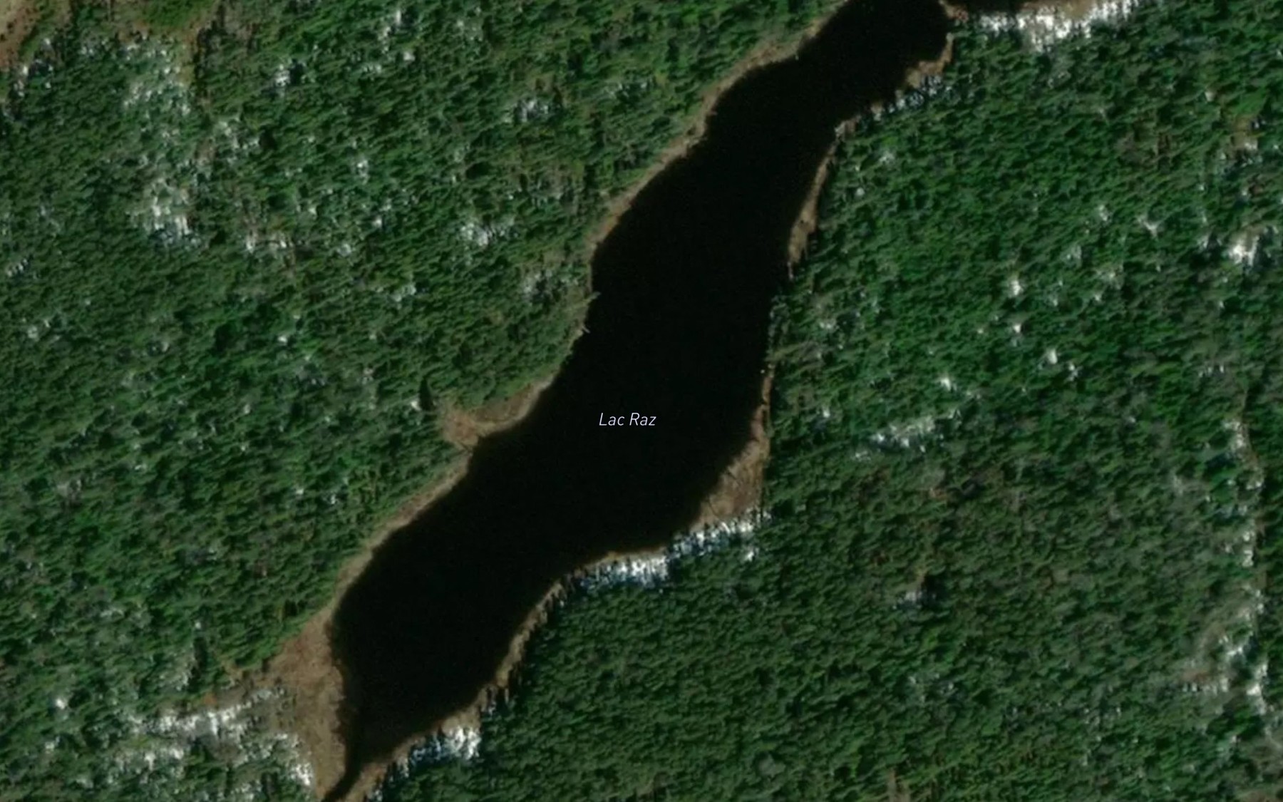 Satellite map of the Lac Raz