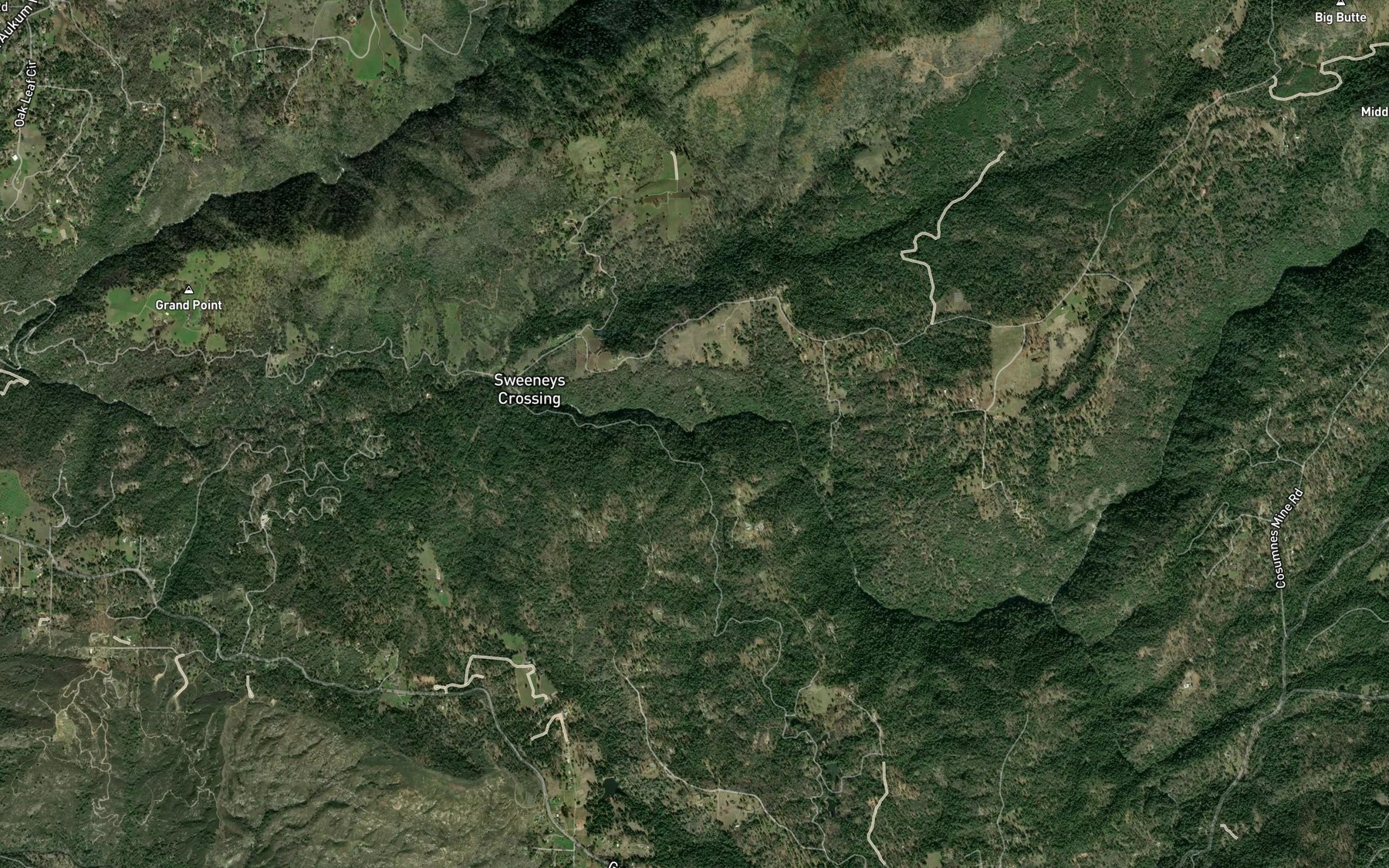 Satellite map of the Tennessee Creek