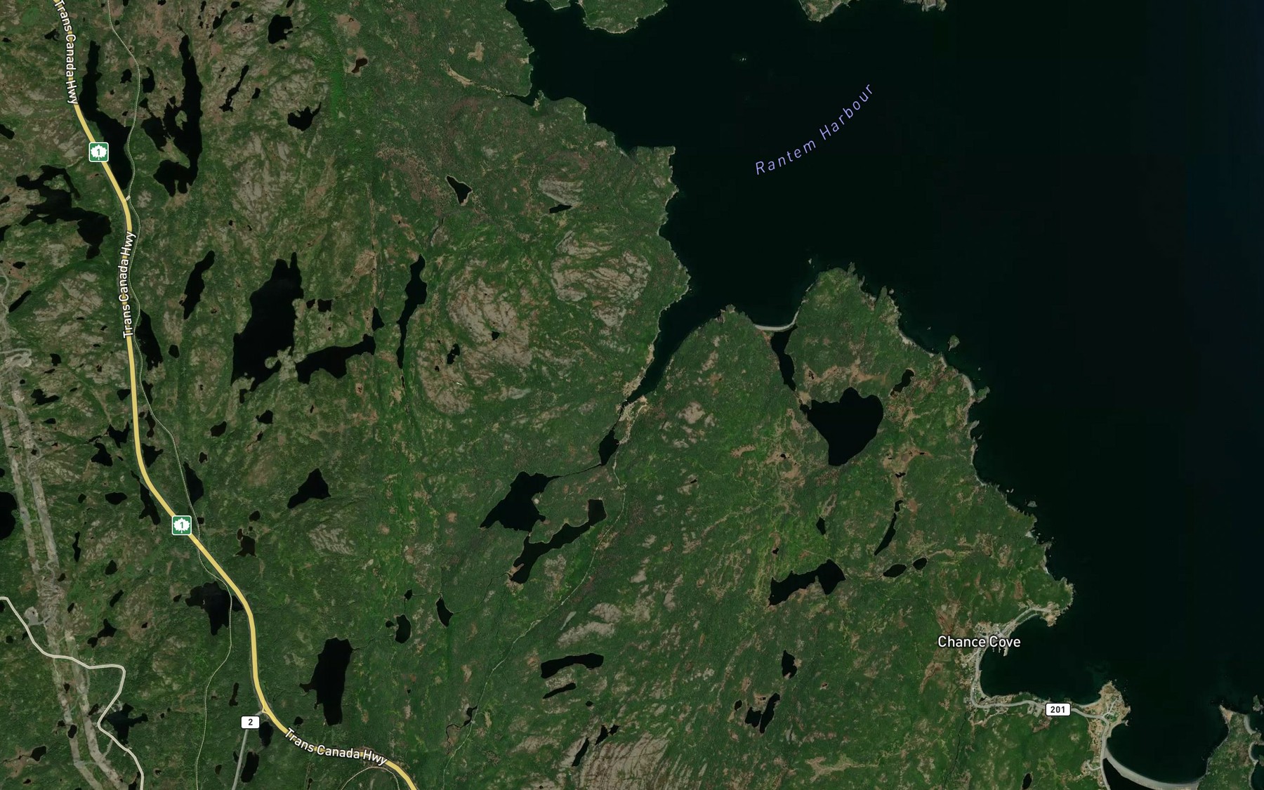 Satellite map of the Rantem Brook