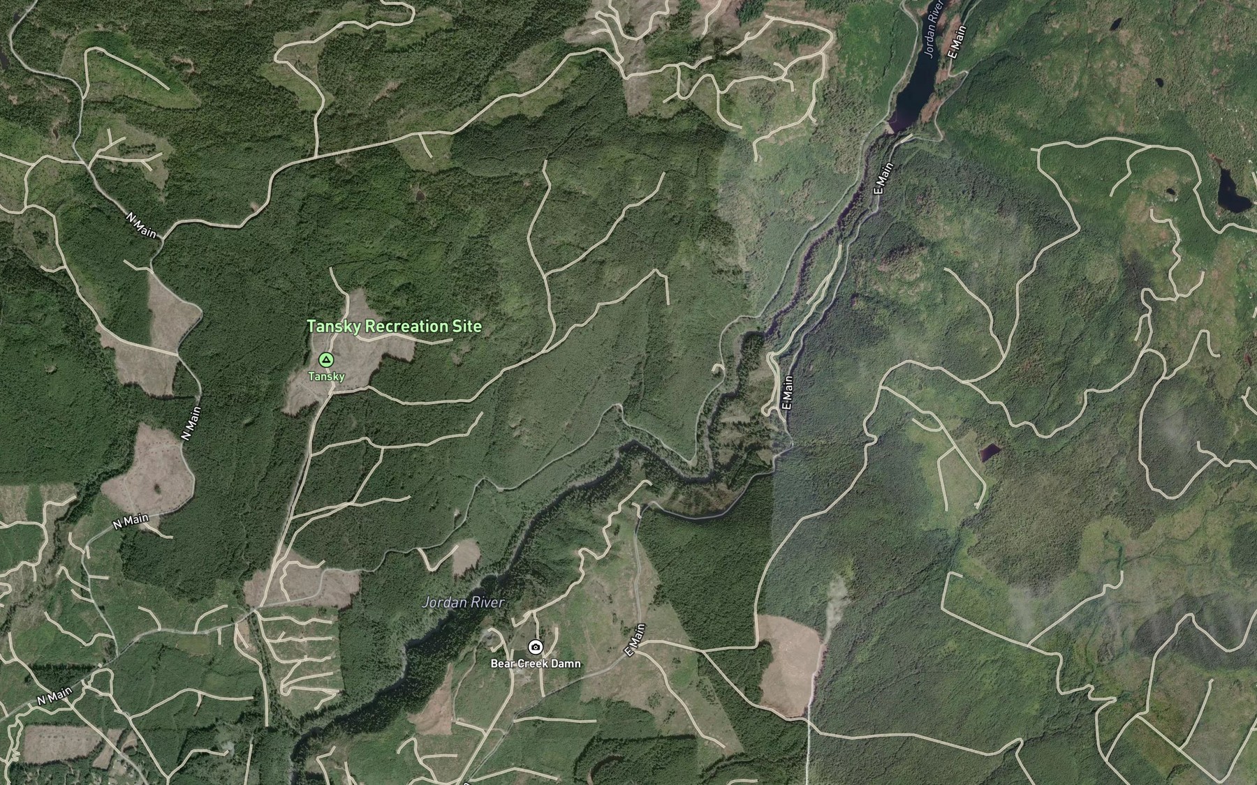 Satellite map of the Winkler Creek