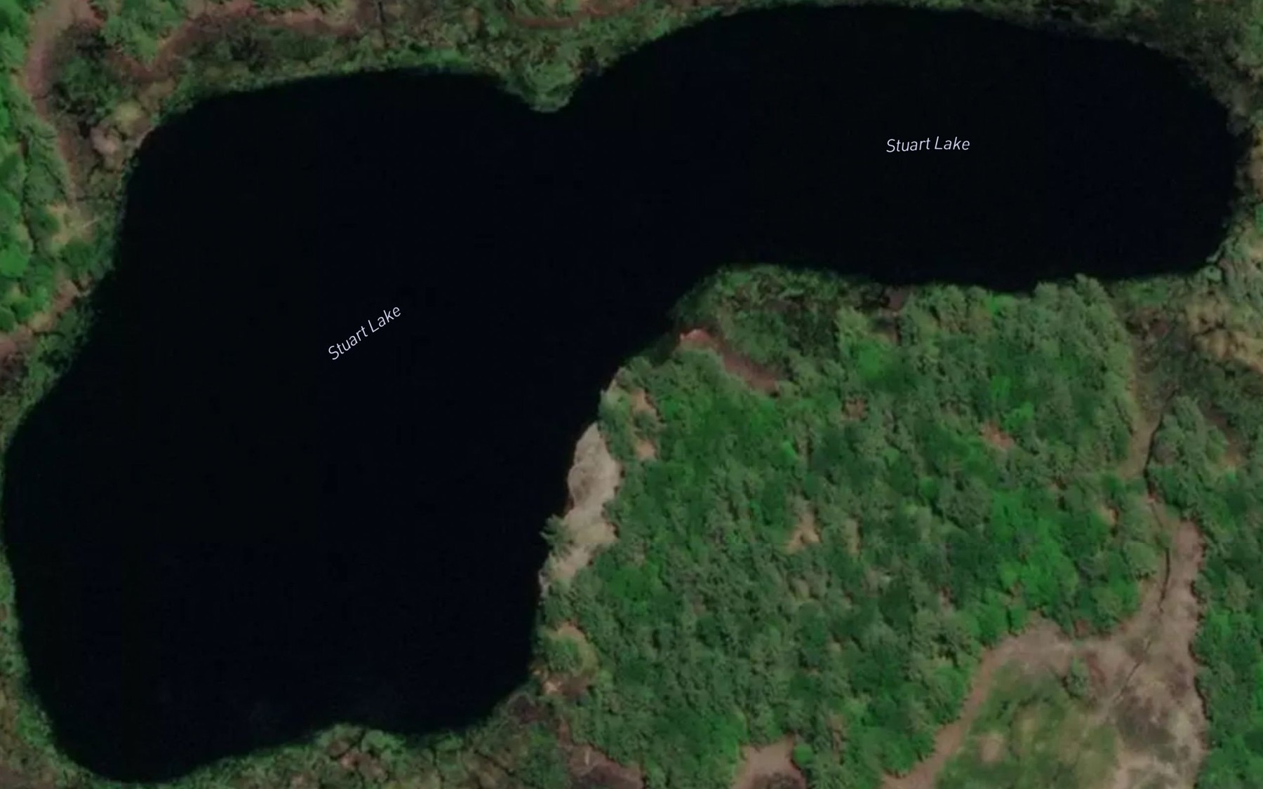 Satellite map of the Stuart Lake