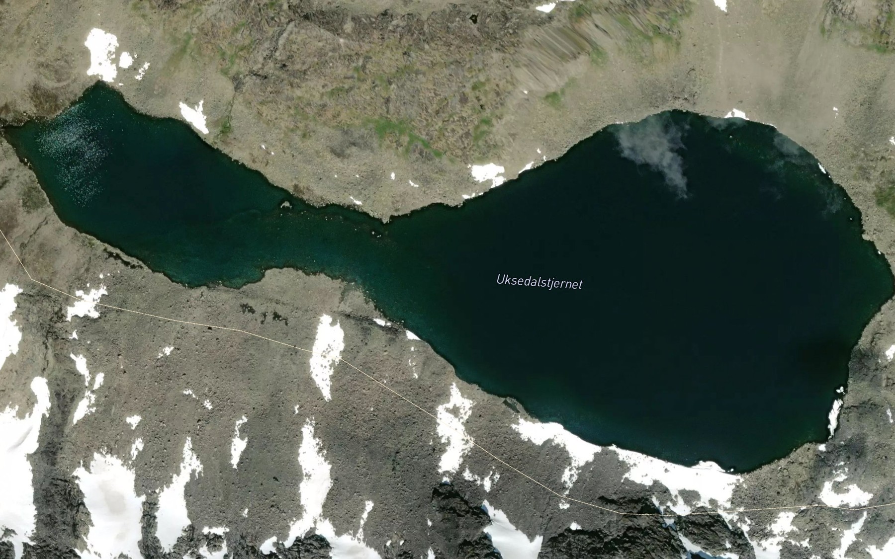 Satellite map of the Uksedalstjednet