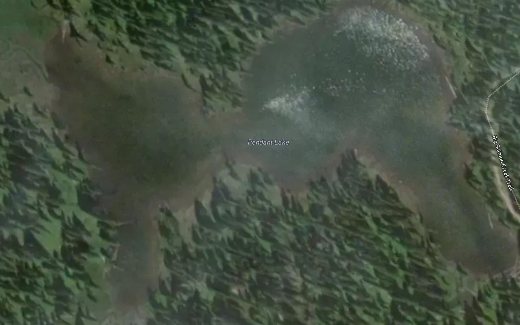 Satellite map of the Pendent Lake