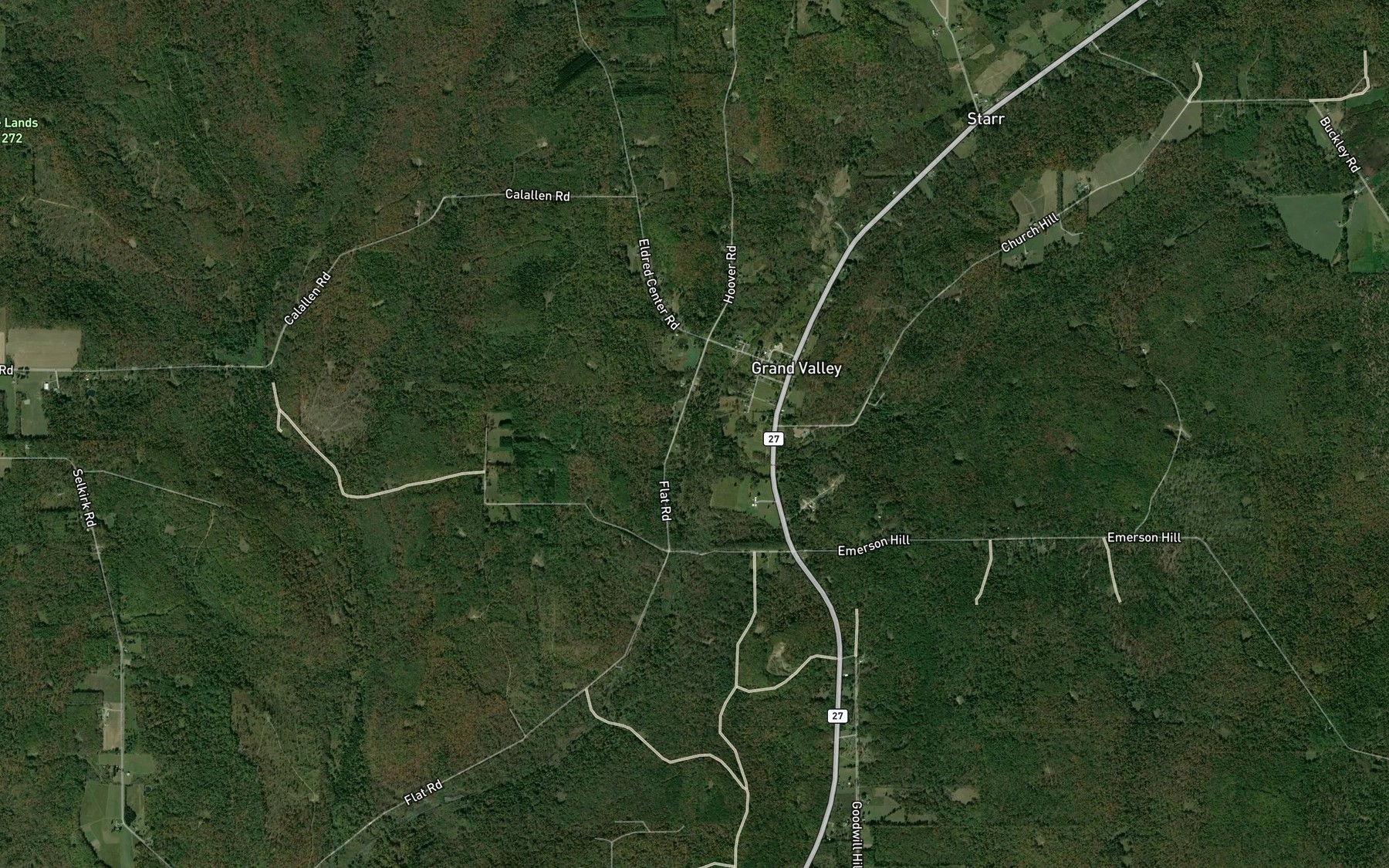 Satellite map of the Dunderdale Creek