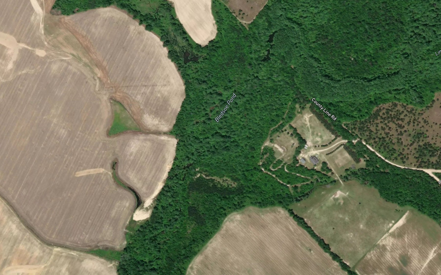 Satellite map of the Bledsoe Pond