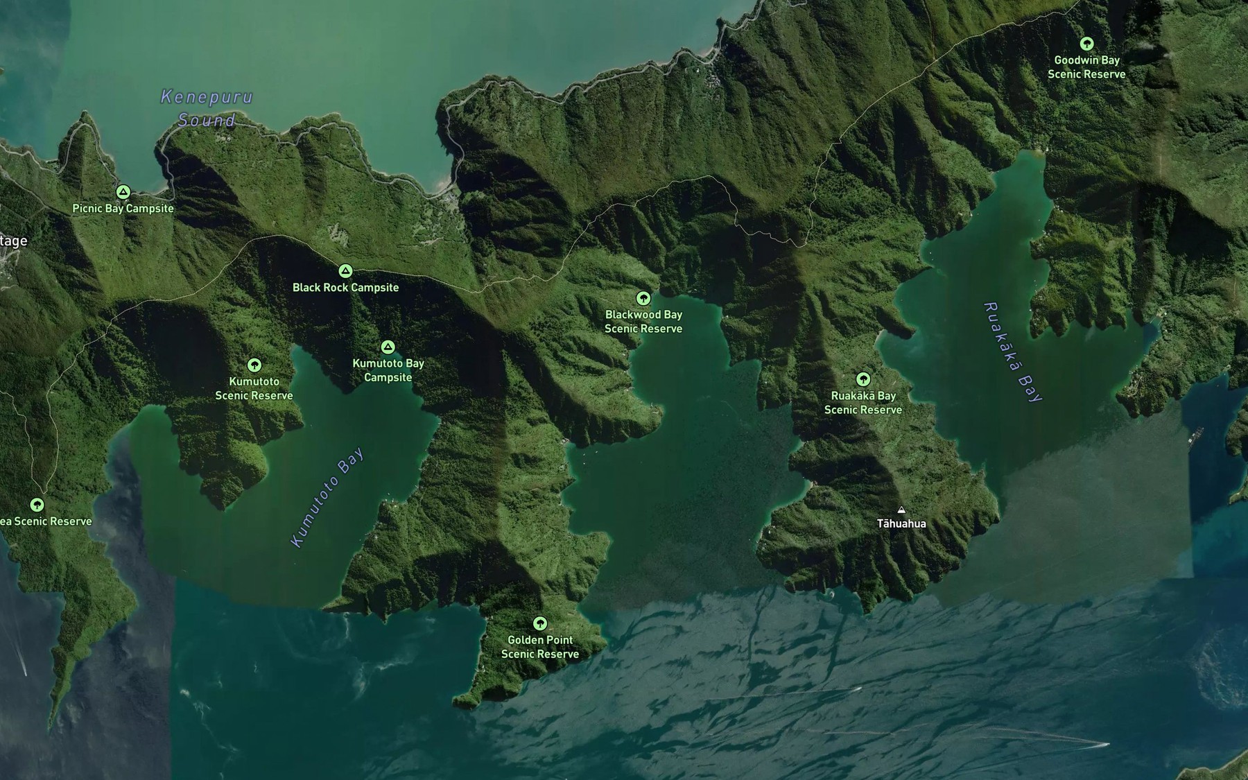 Satellite map of the Macalister Cove