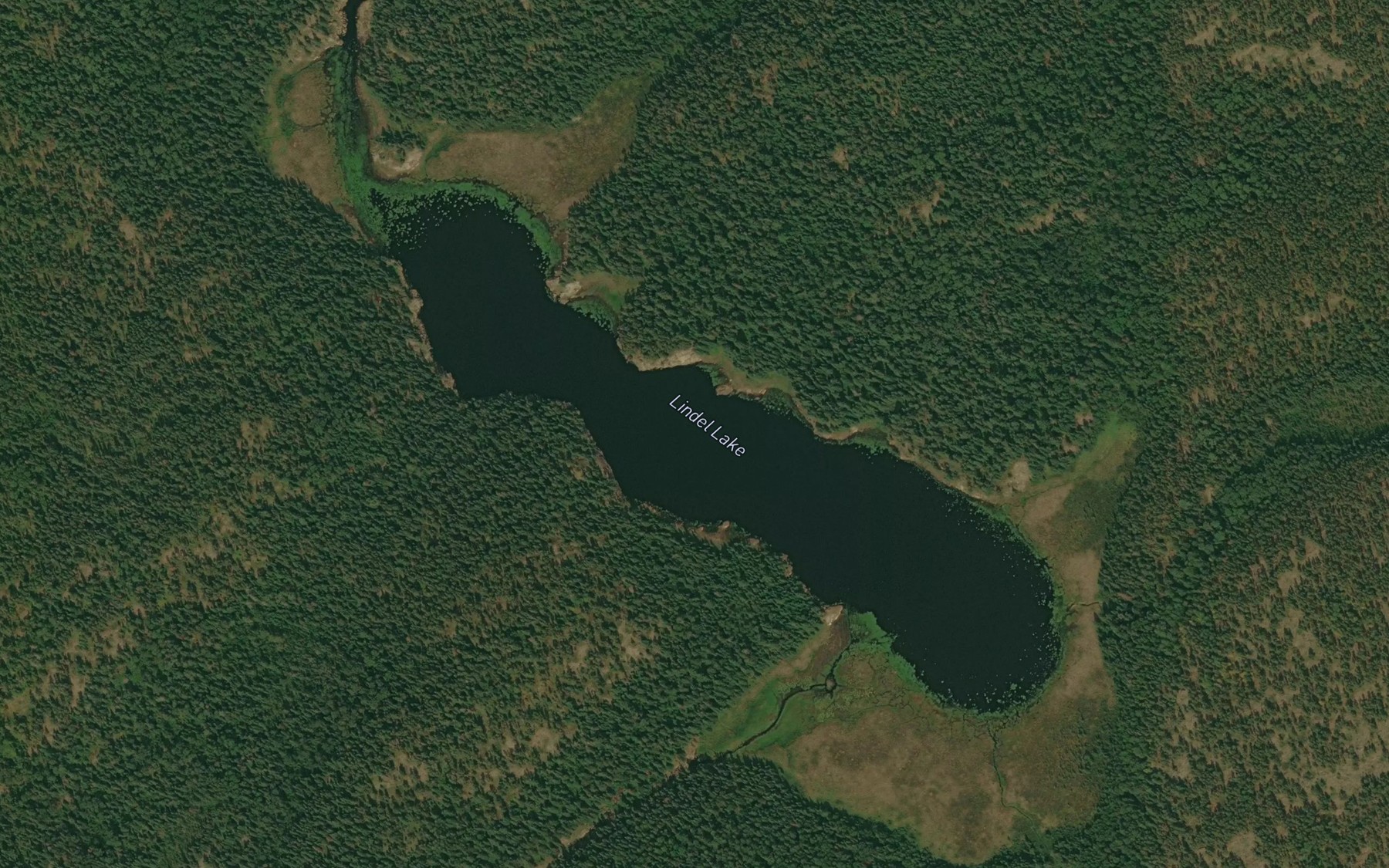 Satellite map of the Lindel Lake