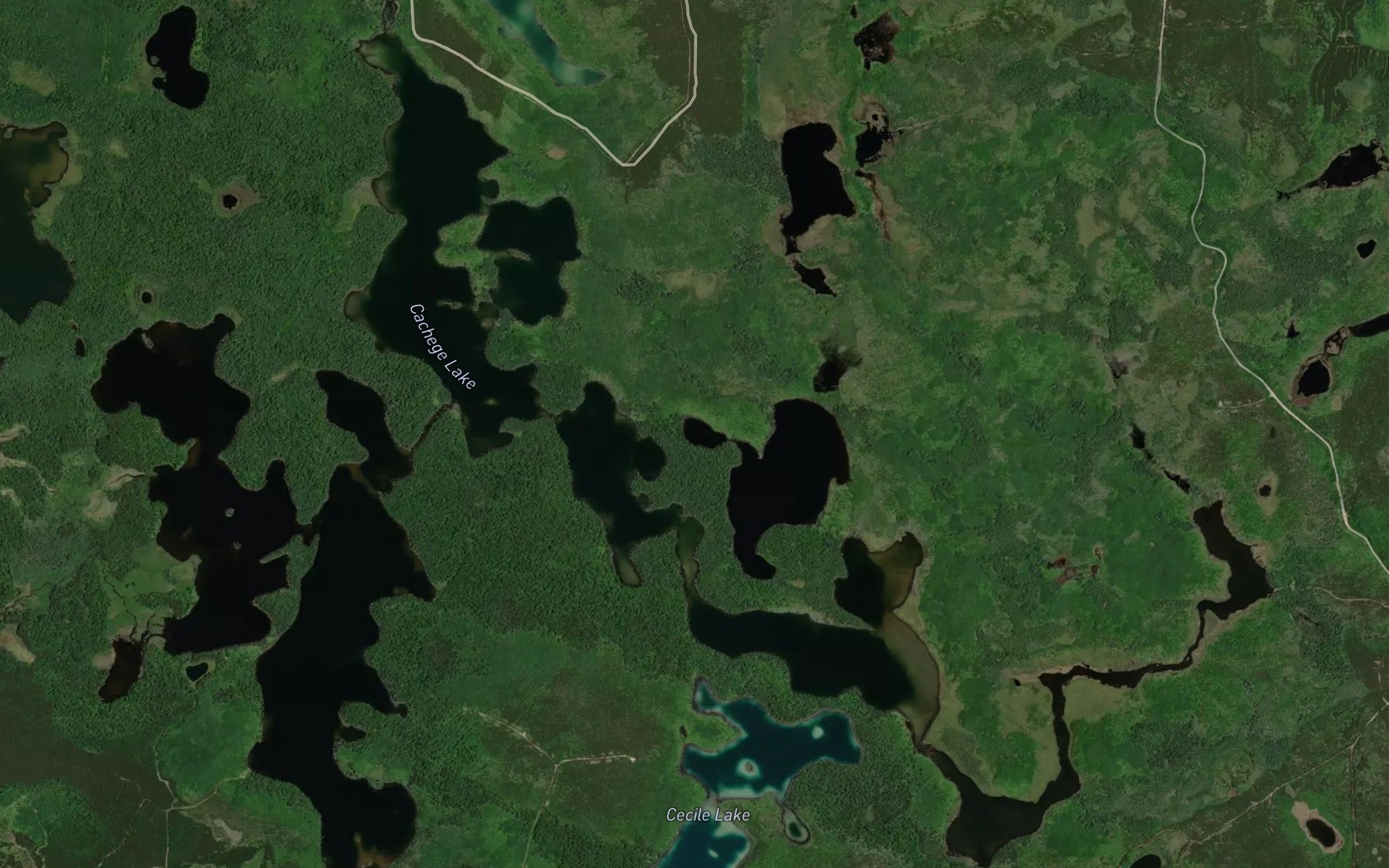 Satellite map of the Lower Cachege Lake