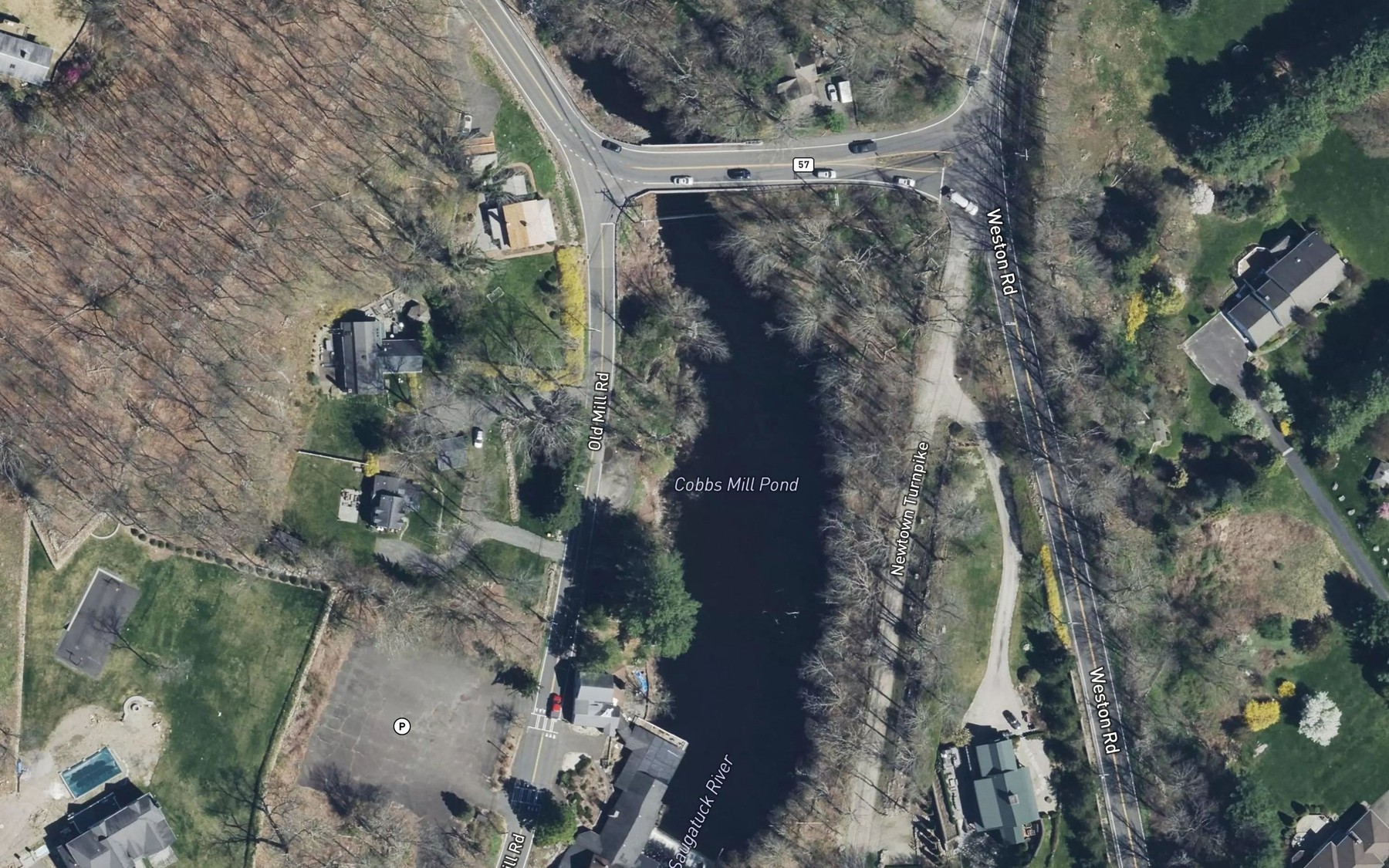 Satellite map of the Cobbs Mill Pond