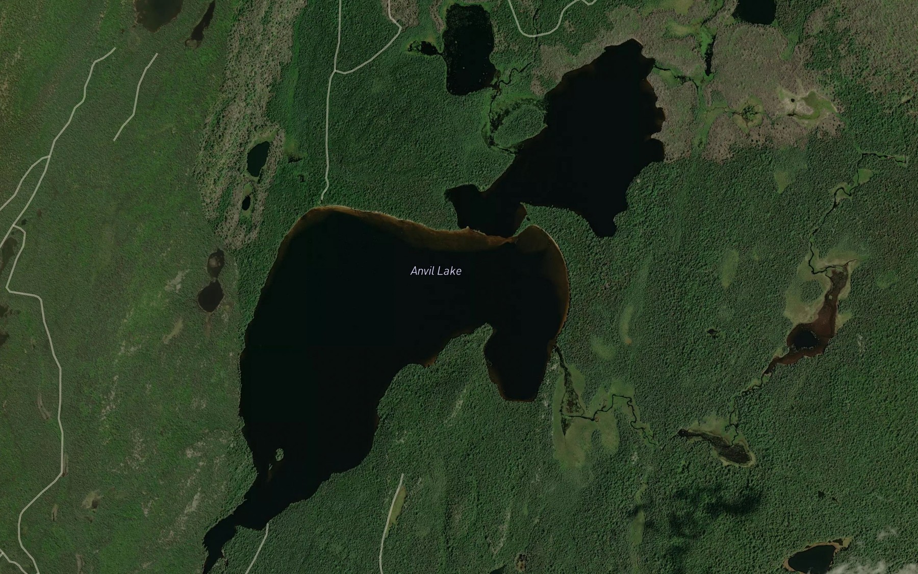 Satellite map of the Anvil Lake
