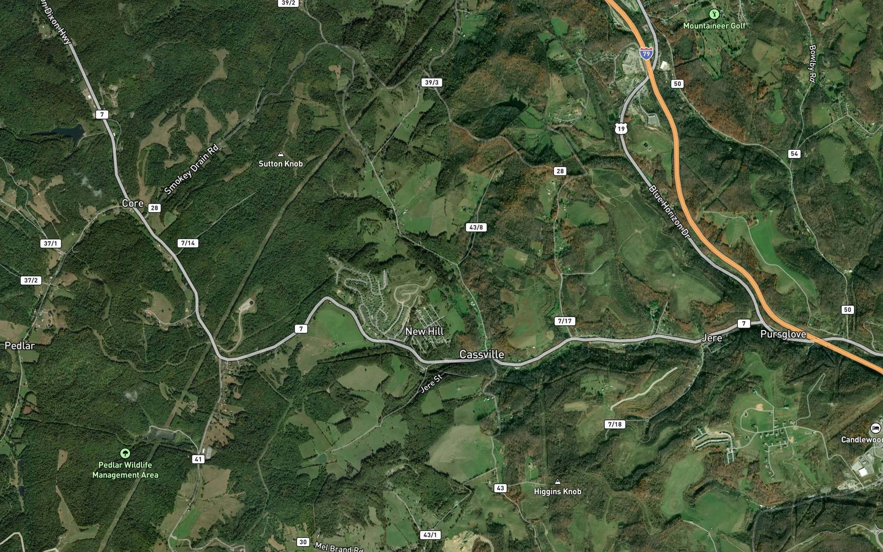 Satellite map of the Wade Spring