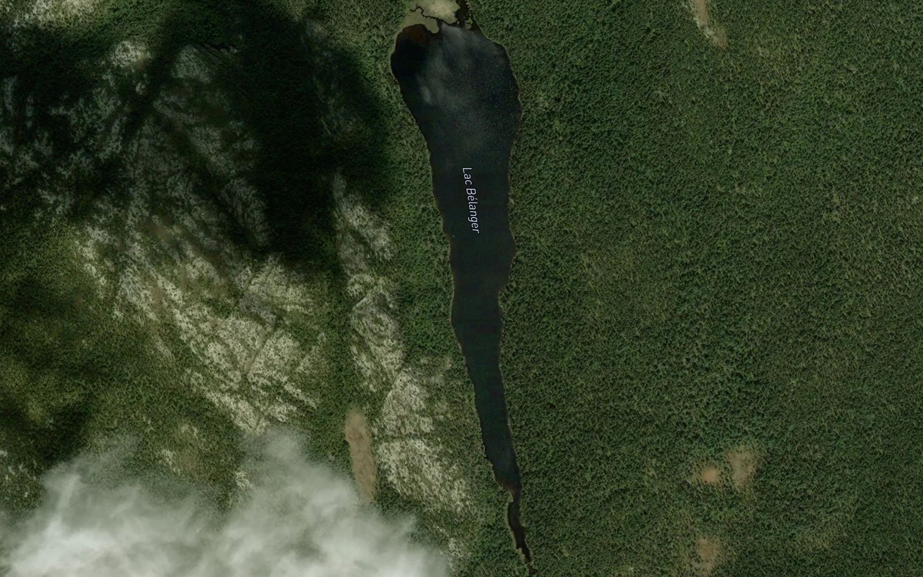 Satellite map of the Lac Belanger