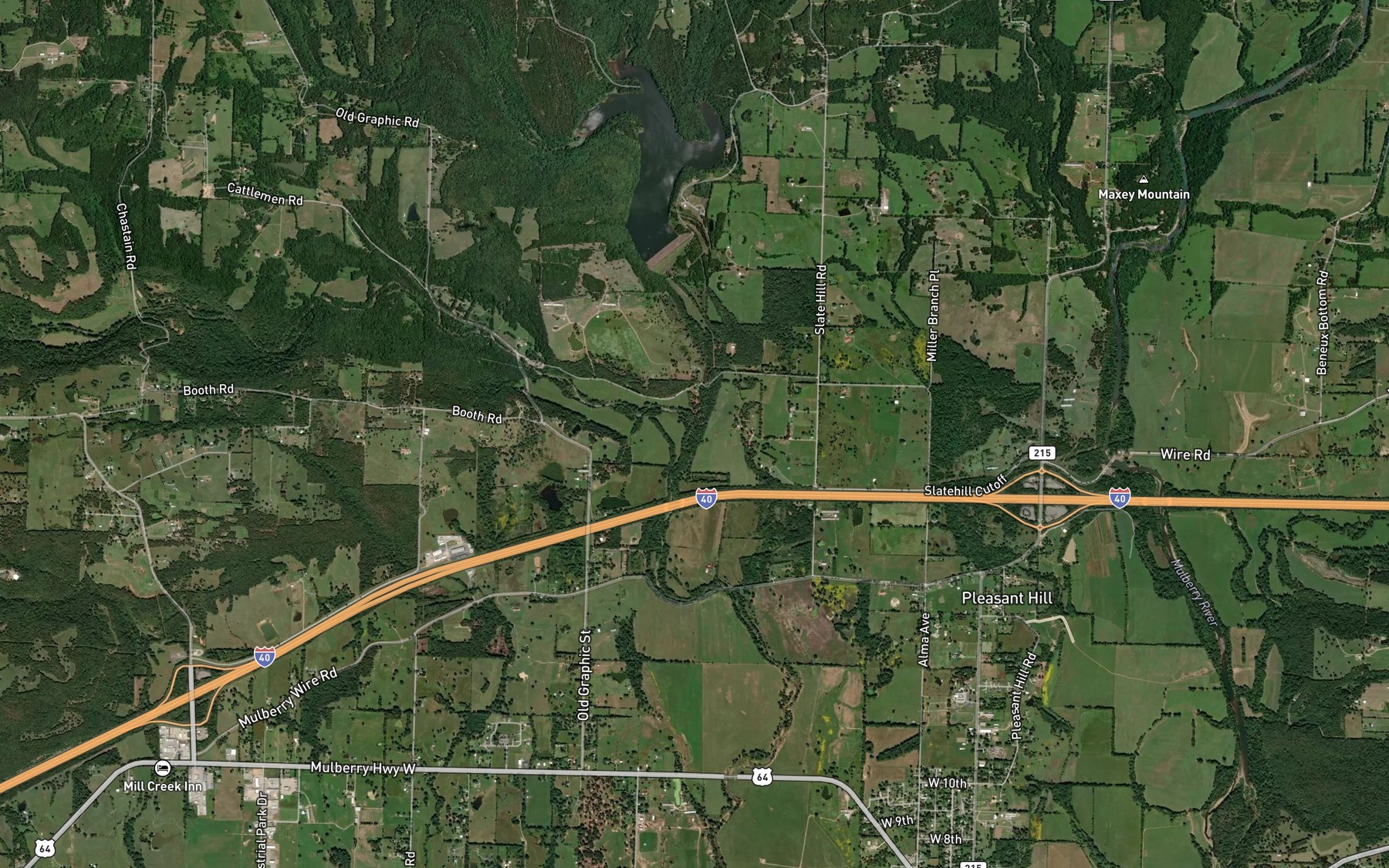 Satellite map of the Rock Creek