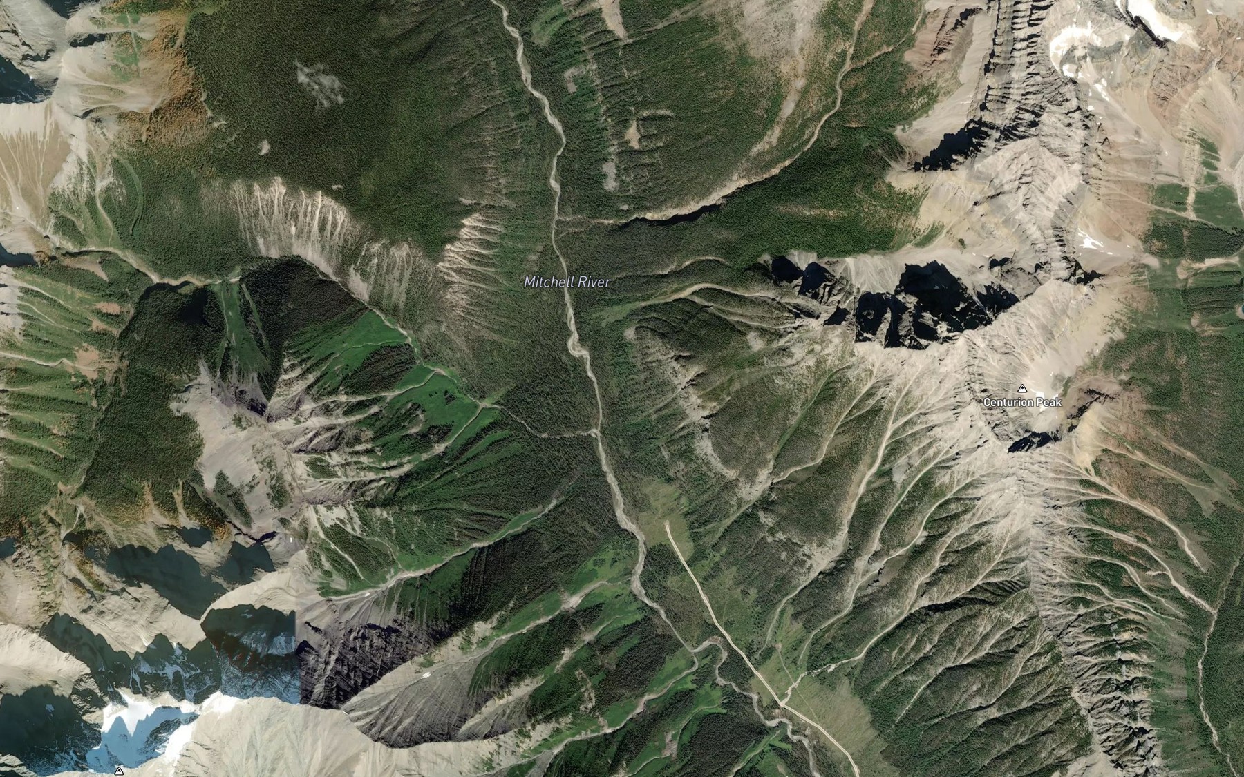 Satellite map of the Extension Creek
