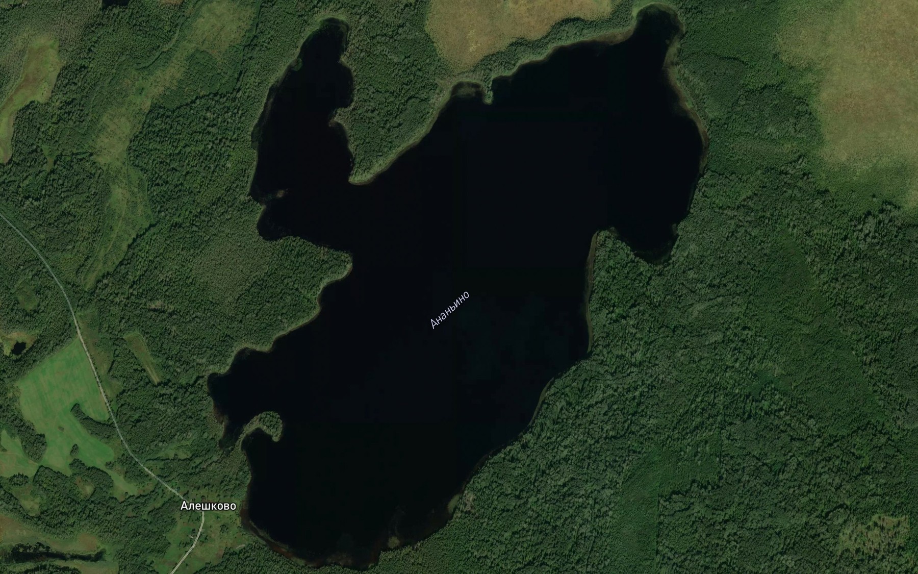 Satellite map of the Ozero Anan'ino