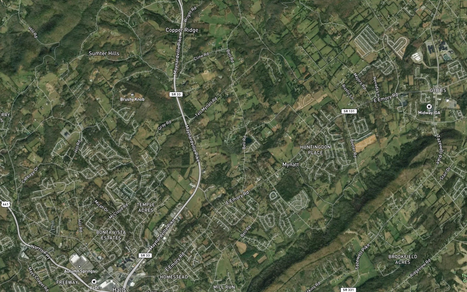 Satellite map of the Watercress Pond