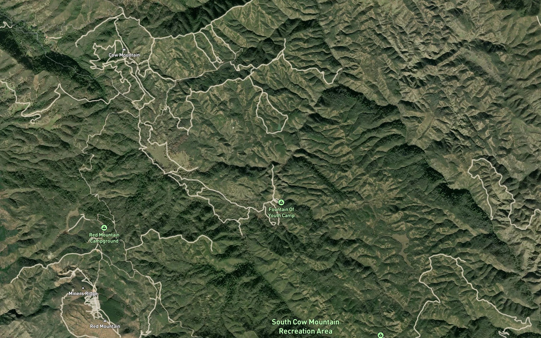 Satellite map of the Panther Creek