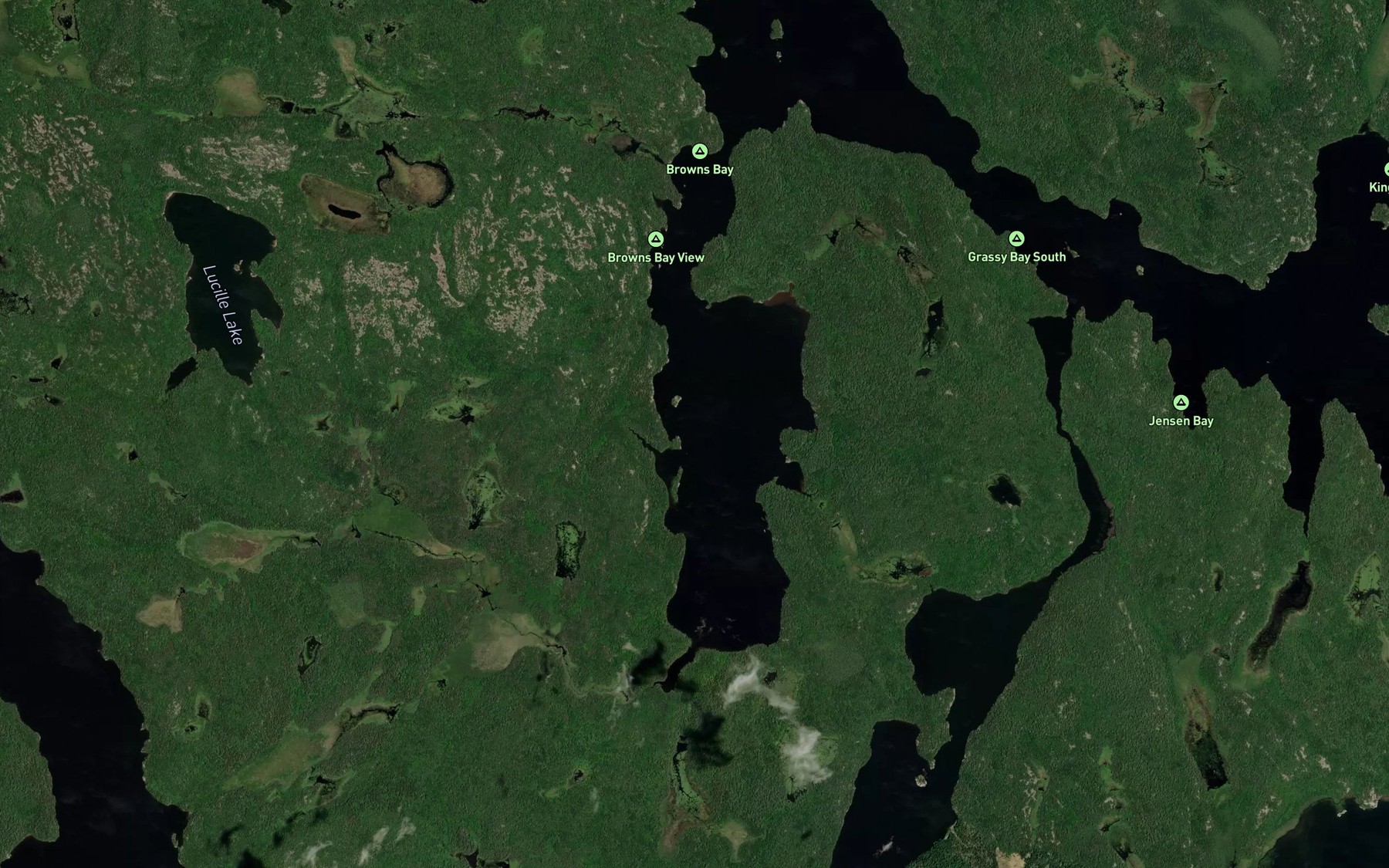 Satellite map of the Browns Bay