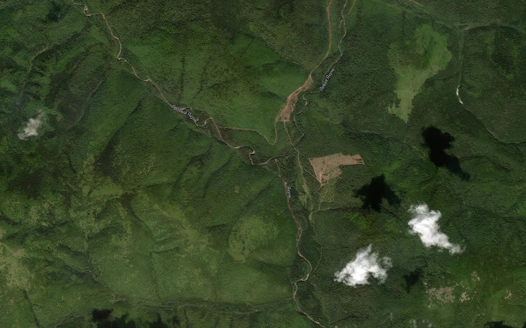 Satellite map of the Pravaya Yakun'